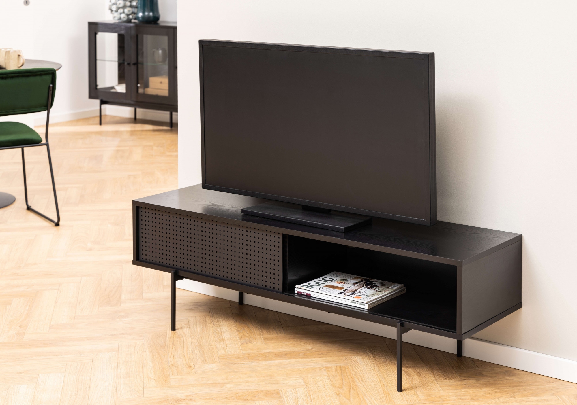 ACTONA GROUP TV-Schrank »Angus«, TV-Bank,TV Tisch mit 1 Schiebetür schwarz.  Höhe 44,50 cm kaufen | BAUR