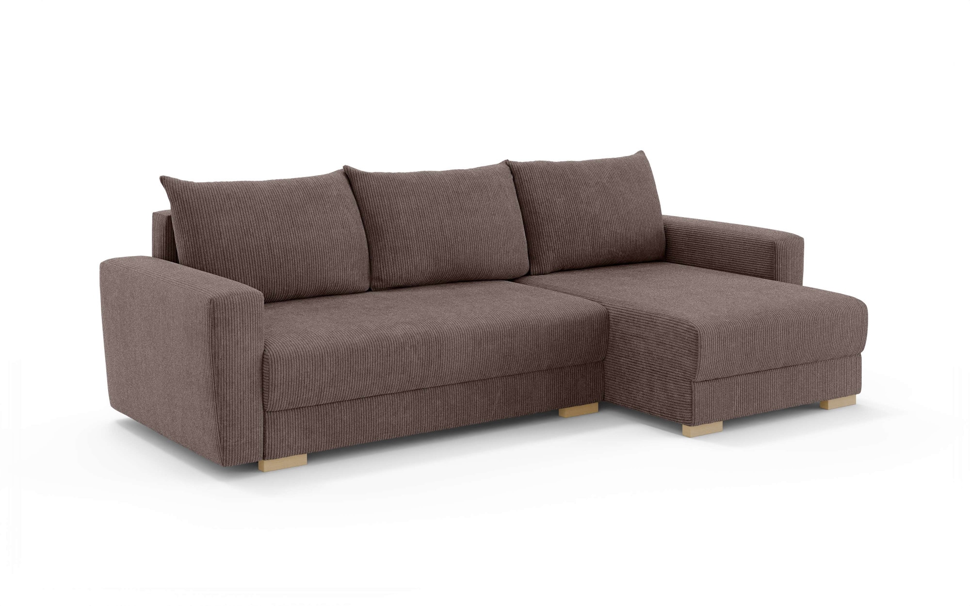 INOSIGN Ecksofa »MAGHERA universell Schlafsofa mit Bettkasten, Maße B/T/H: 255/142/84cm«, L-Form mit Recamiere rechts oder links montierbar, hoher Sitzkomfort