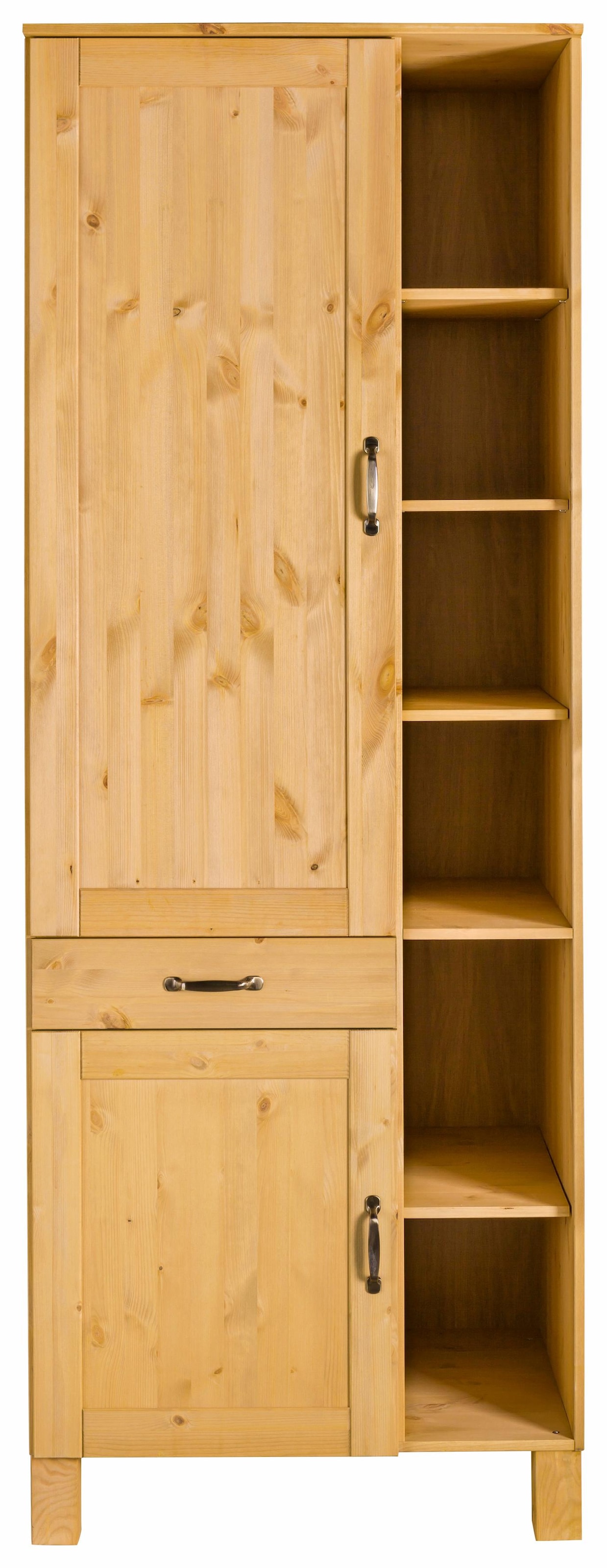 Home affaire Hochschrank »Alby«, Breite 75 cm, 2 Türen, 1 Schubkasten, 6 offene Fächer