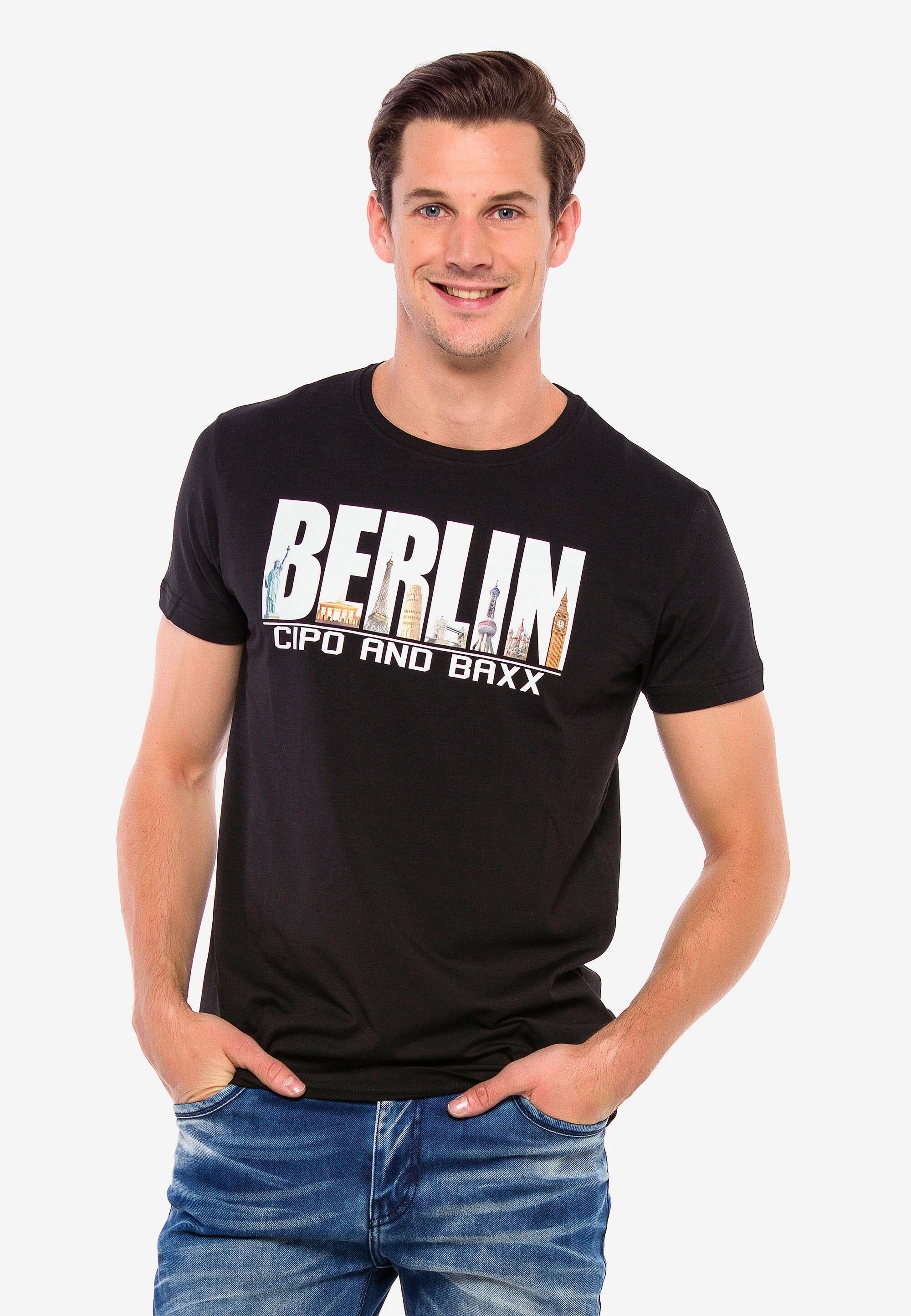 Cipo & Baxx T-Shirt "Schriftzug Berlin", hoher Tragekomfort günstig online kaufen