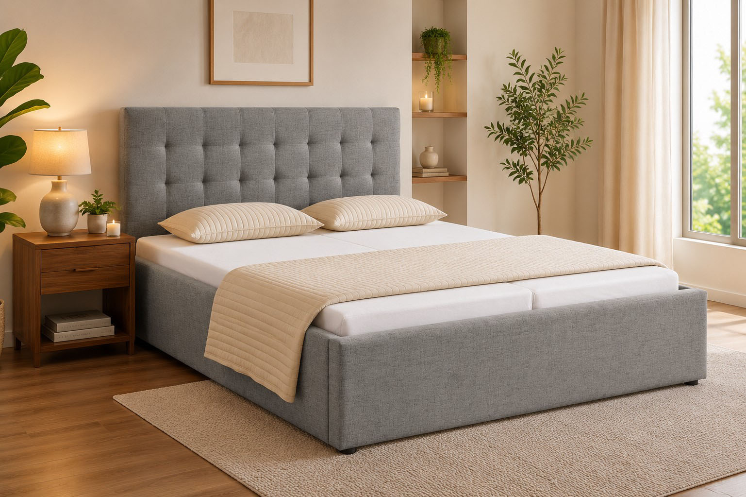 OTTO home Polsterbett "Hamar, Knopfsteppung im Kopfteil, bis 250 KG belastbar" 3 Breiten: 100cm/ 140cm/ 180cm, in verschiedenen Größen und Stoffen und Farben