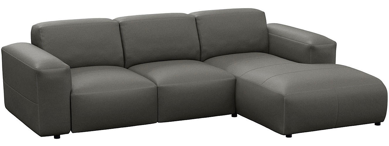 FLEXLUX Ecksofa »Lucera Chaislongue rechts oder links, L-Form, bequem«, modern & anschmiegsam, Kaltschaum, Stahl-Wellenunterfederung