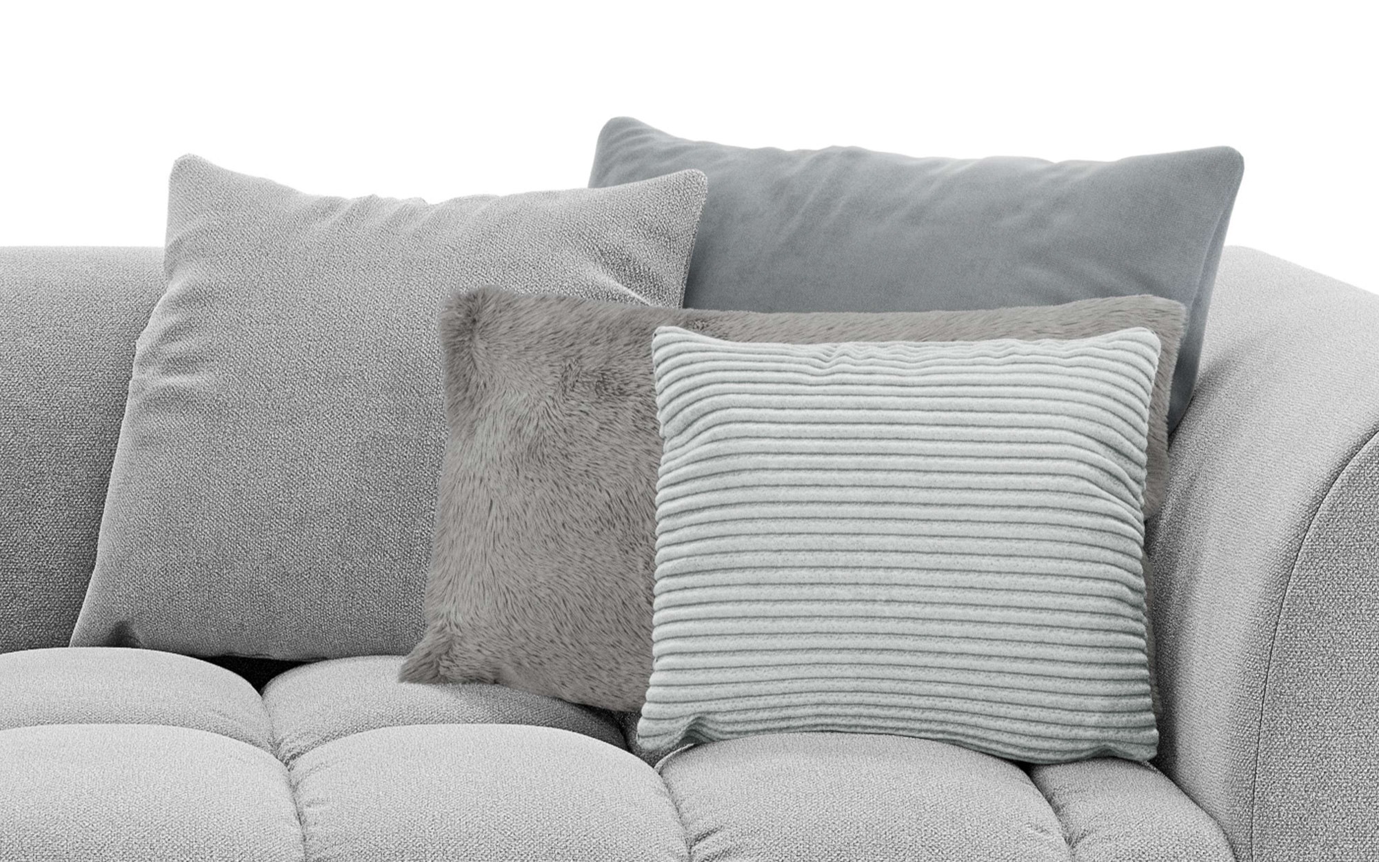 s.Oliver Big-Sofa »COBBO 3-Sitzer Design-Sofa Bubble-Optik, Maße B/T/H: 259/126/104 cm«, mit vielen Kissen, moderne Steppung und hoher Sitzkomfort