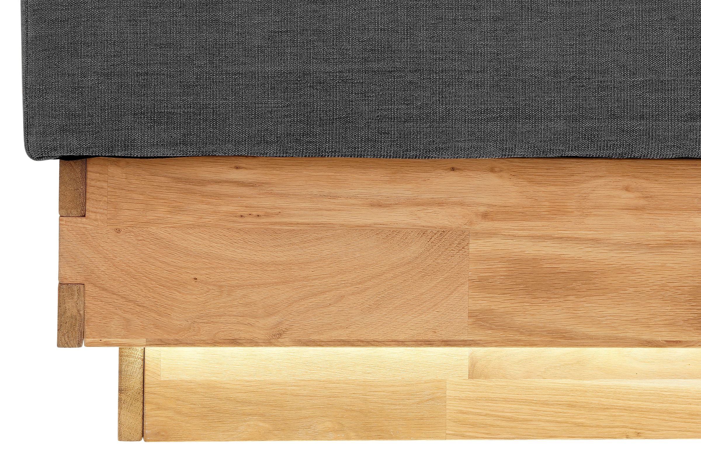 OTTO products Boxspringbett, LED-Beleuchtung, mit zertifizierten, recycelten Bezugsstoffen