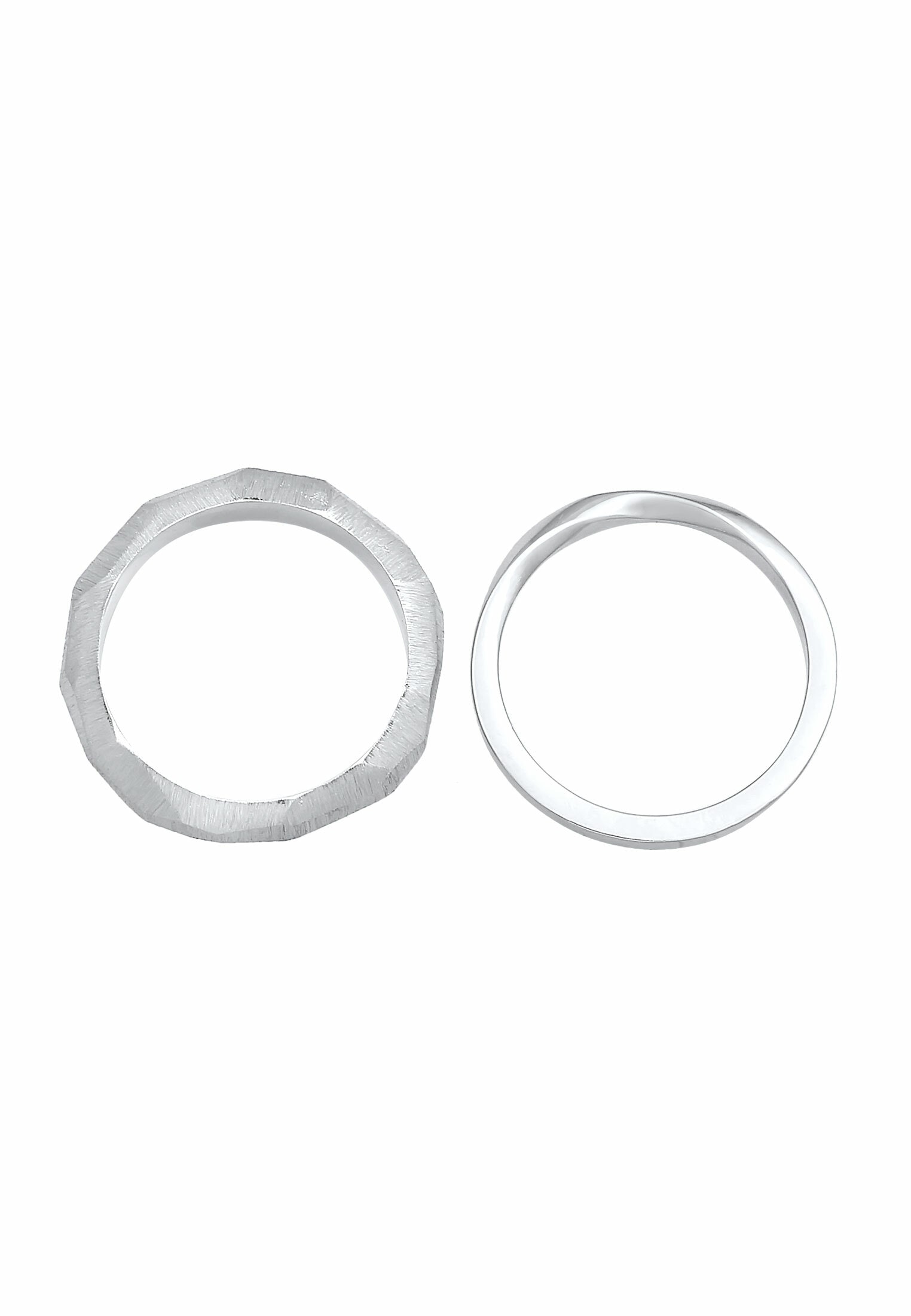 Elli Premium Ring-Set »Bandring Basic Gedreht Struktur (2 tlg) 925 Silber«