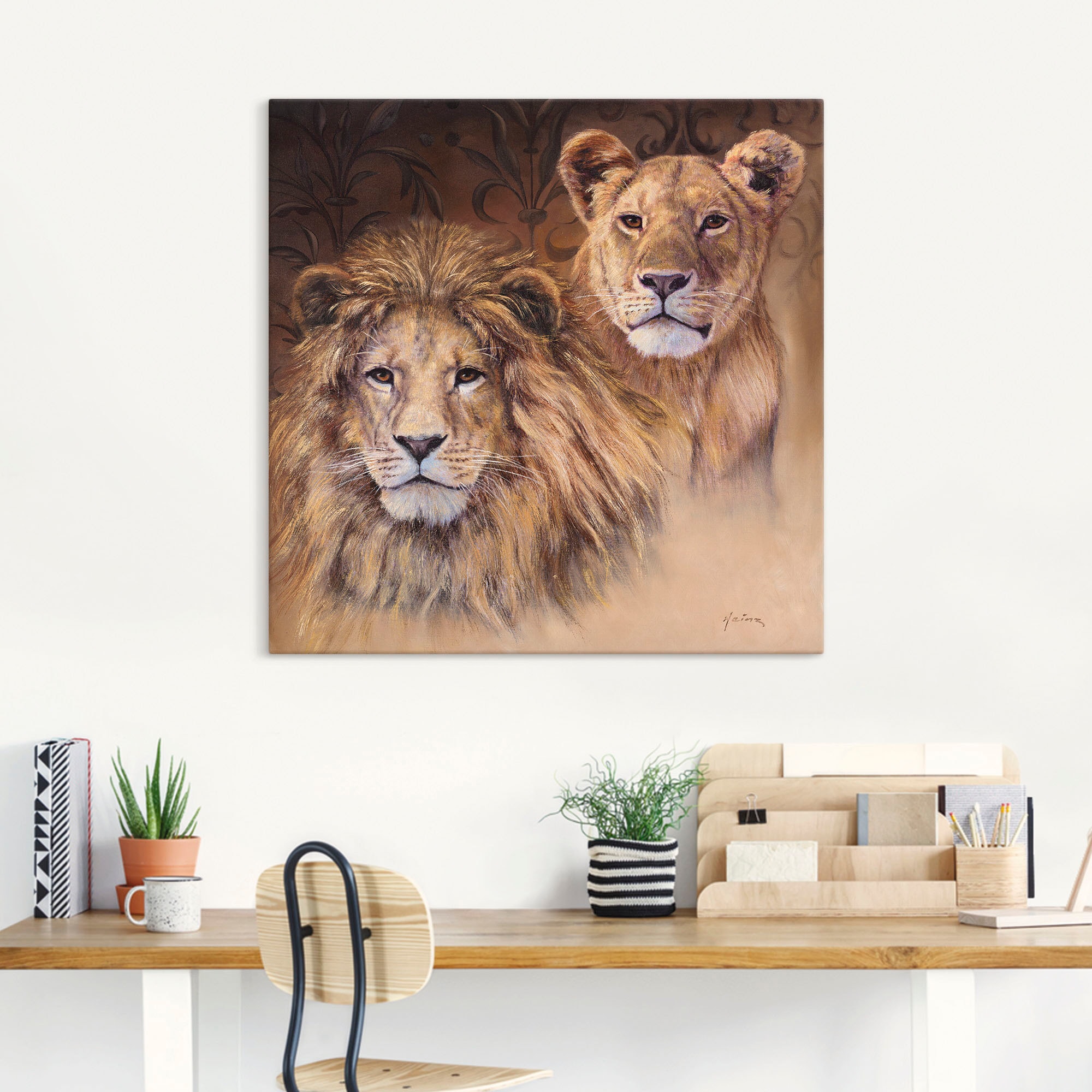 Wandaufkleber »Löwen«, Wildtiere, Poster | oder St.), als BAUR Artland Größen Leinwandbild, Wandbild versch. Alubild, in (1 bestellen