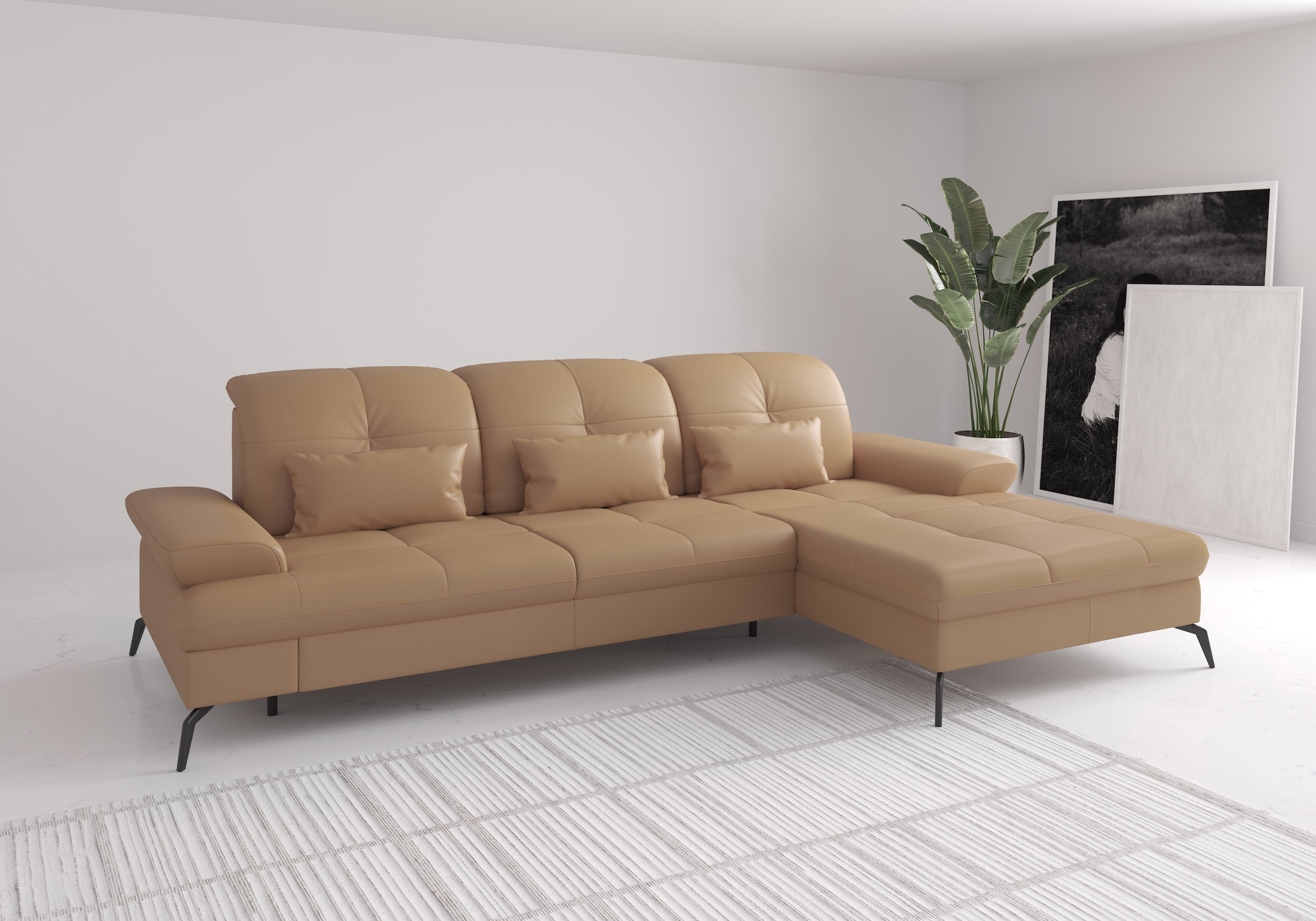 sit&more Ecksofa "Amica, L-Form, inkl. Sitztiefenverstellung & Armteilverstellung" wahlweise mit Schlaffunktion, Bettkasten und Kopfteilverstellung