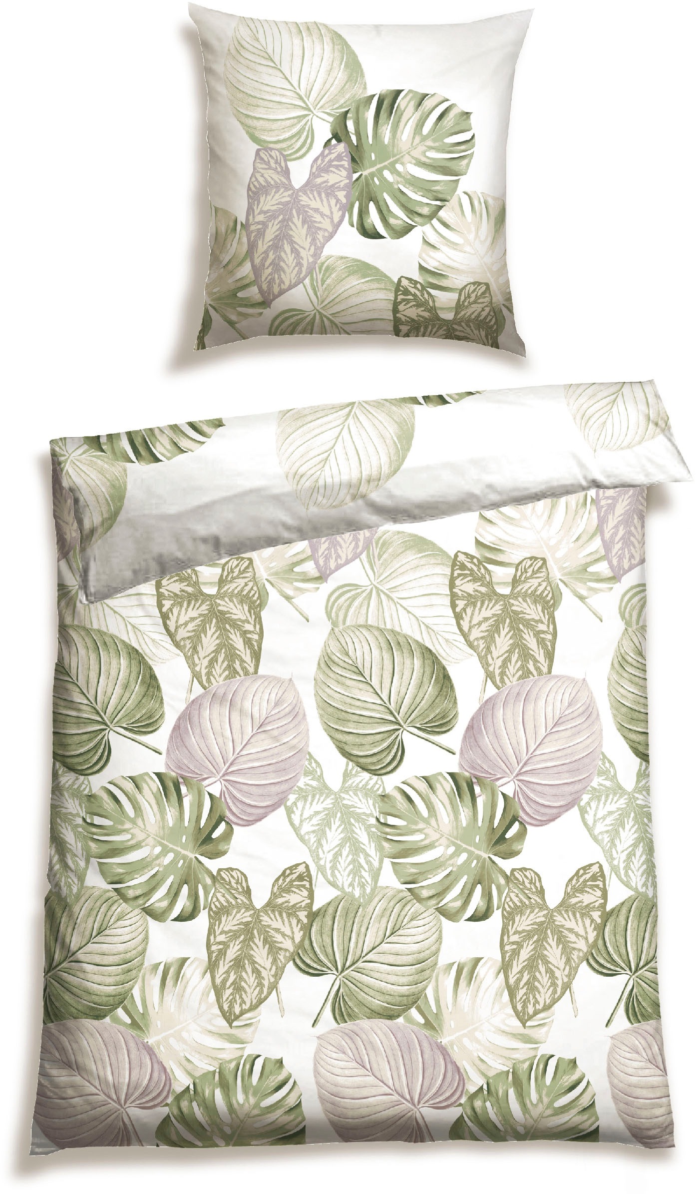 Schiesser Bettwäsche "Bretta aus weicher Baumwolle mit filigranem Palmwedel günstig online kaufen