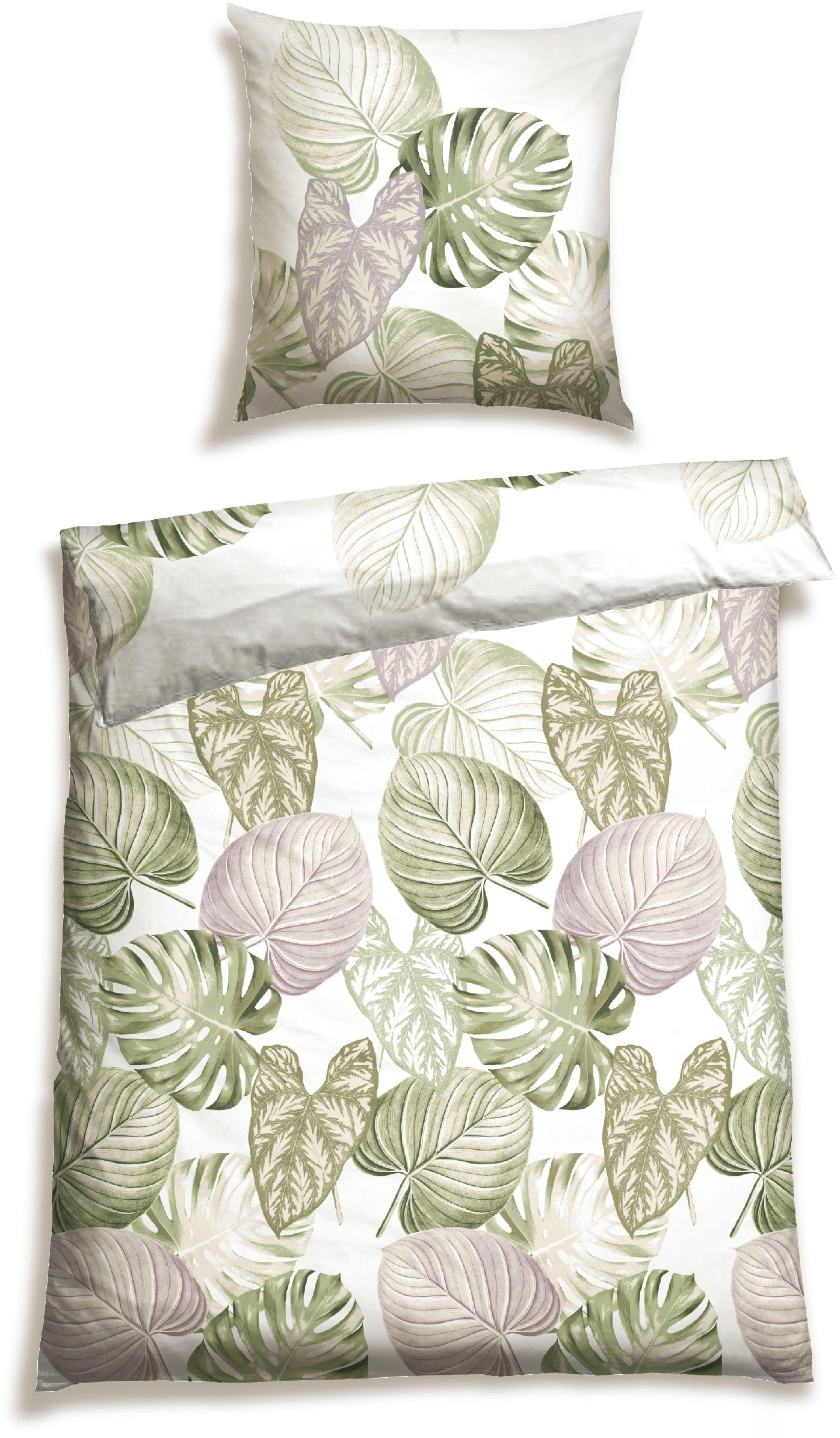 Schiesser Bettwäsche "Bretta aus weicher Baumwolle mit filigranem Palmwedel günstig online kaufen