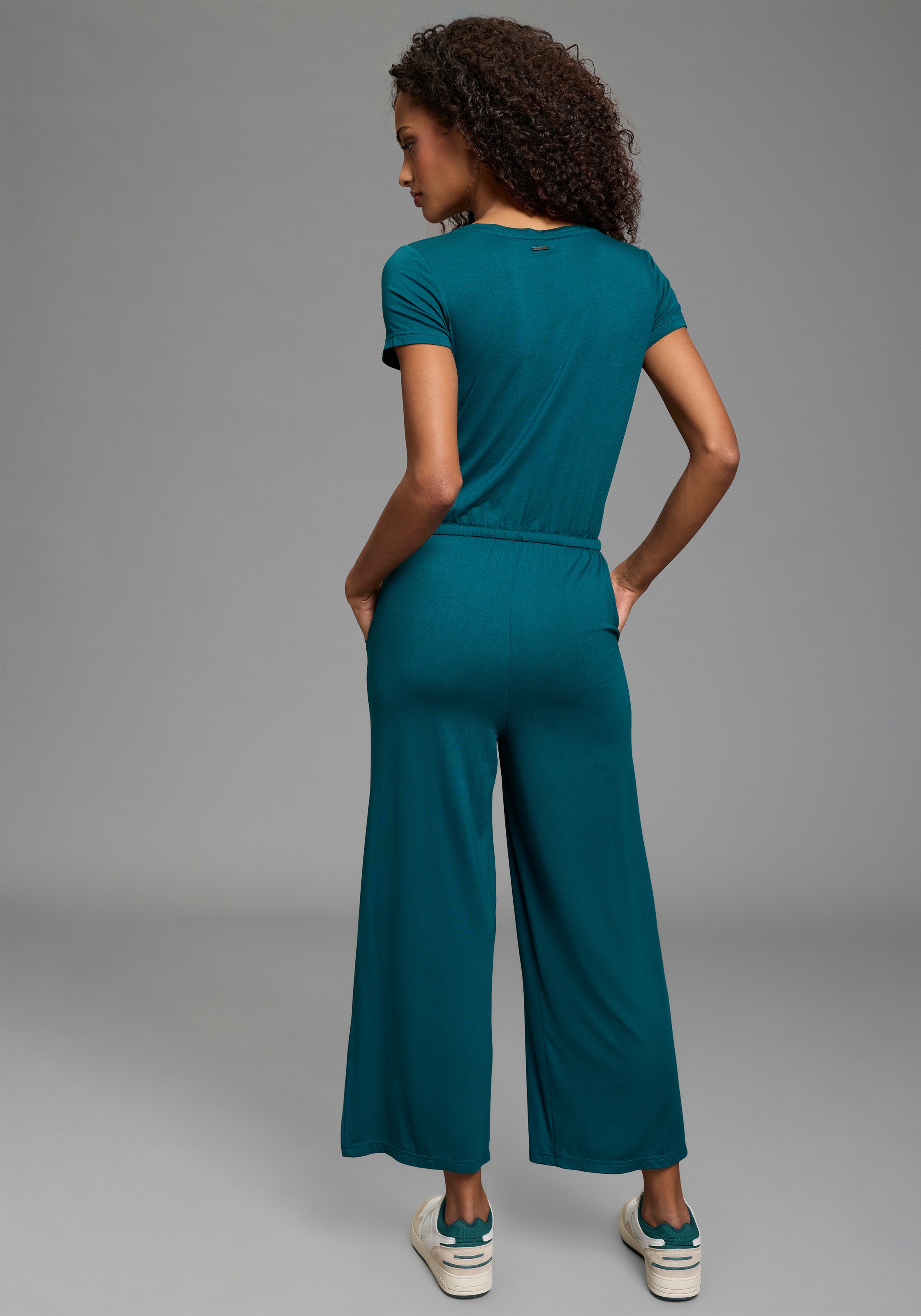 KangaROOS Culotte-Overall wadenlanges Jersey-Kleid, figurumspielende Passfo günstig online kaufen