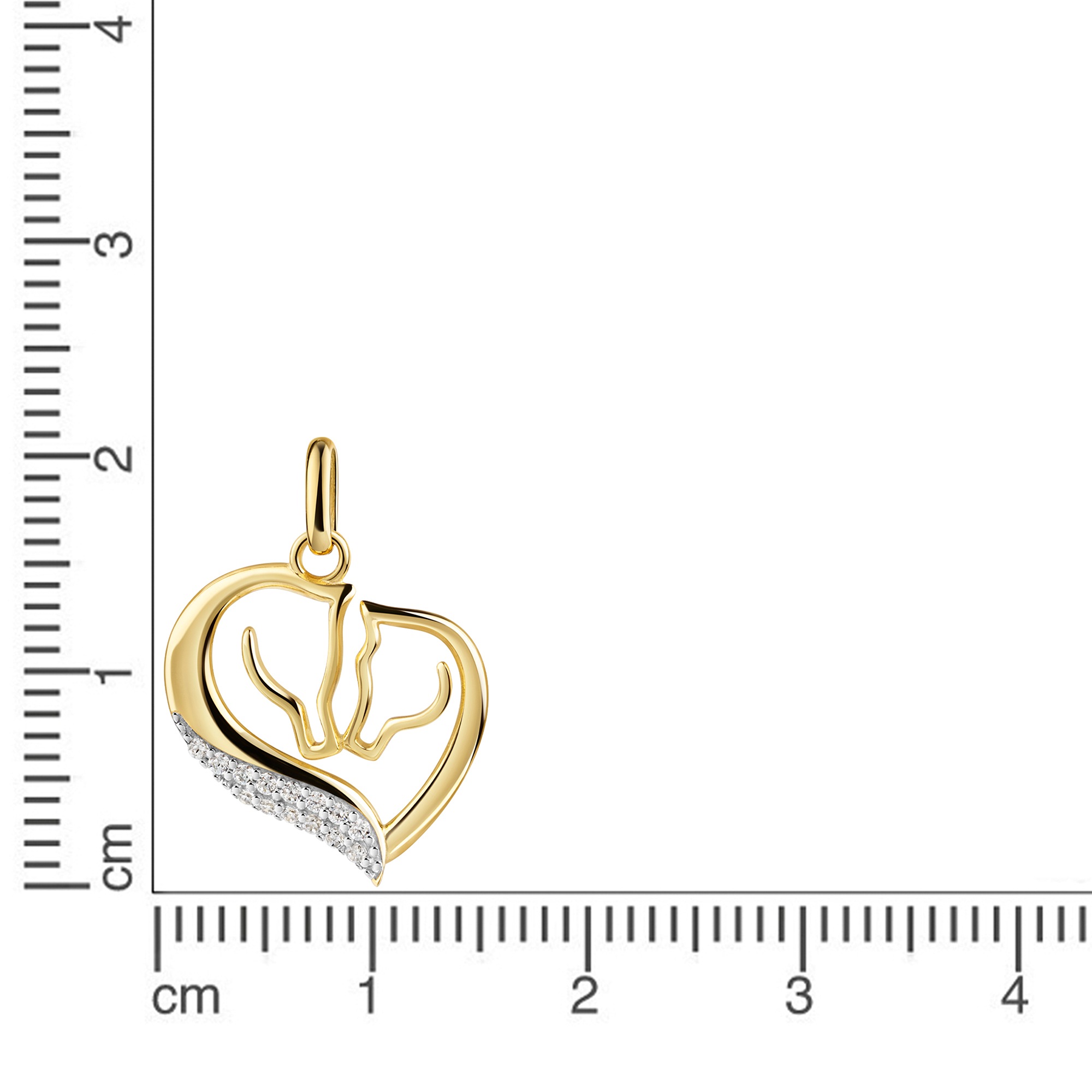 Firetti Kettenanhänger »Schmuck Geschenk Gold 333 Halsschmuck Anhänger Pferde Herz« ()  mit Zirkonia (synth.)