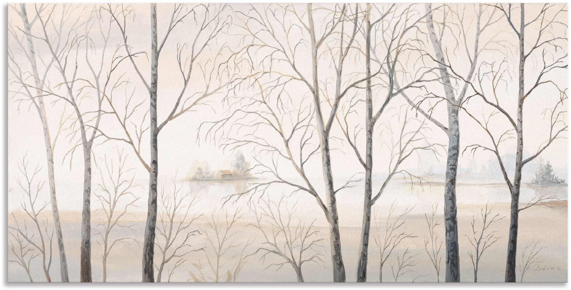 Artland Wandbild "Seeufer am Wald I" Gewässer 1 Stk. tlg. als Alubild, Leinwandbild in verschied. Größen