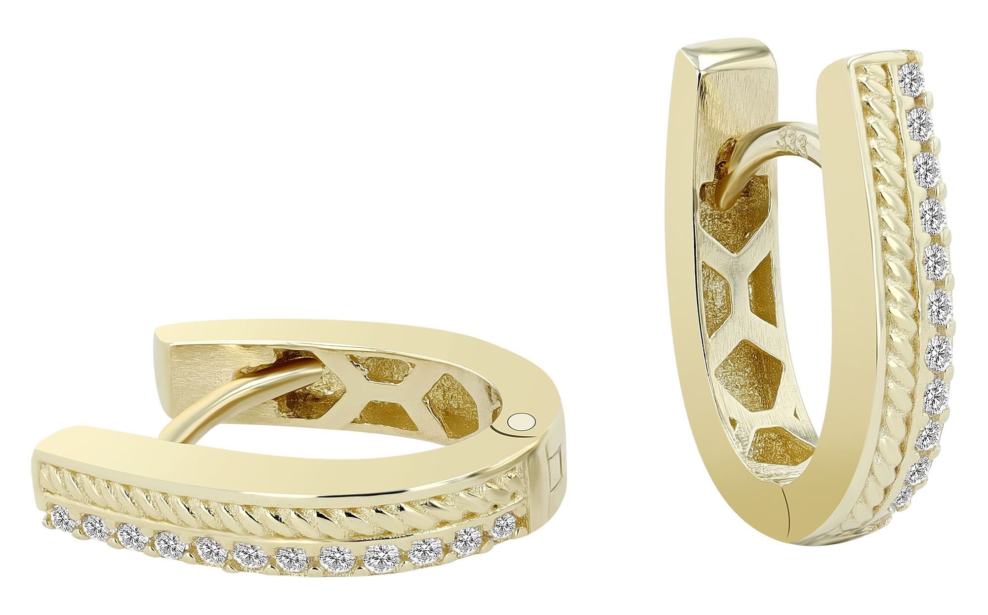 Adelia´s Klappcreolen "Ohrringe – Klappcreole aus 333 Gold mit Zirkonia" Ideal zum Verschenken – schlicht und stilvoll