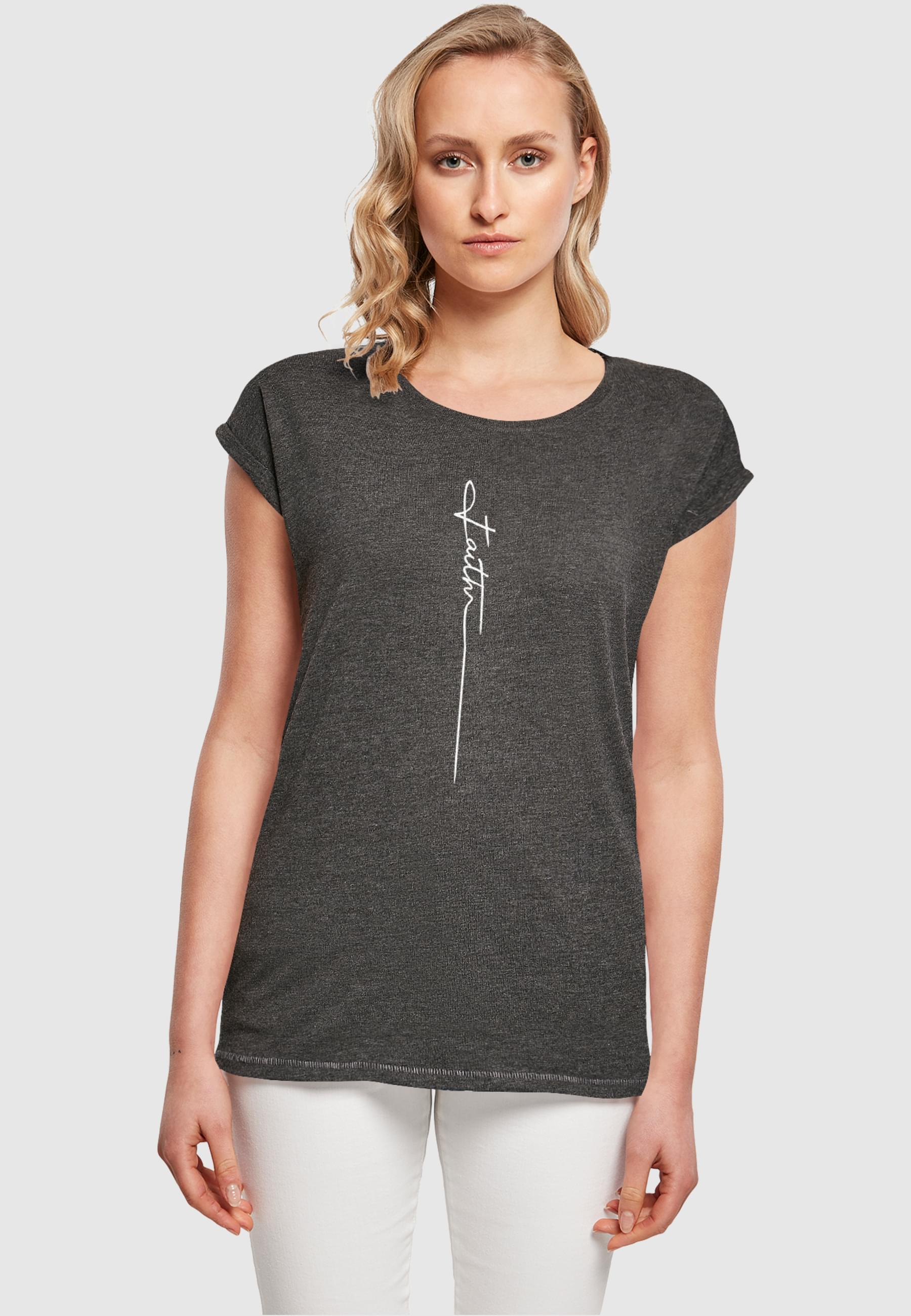 Thumbnail - Merchcode T-Shirt "Merchcode Damen Ladies Faith Extended Shoulder Tee" 1 Stk.