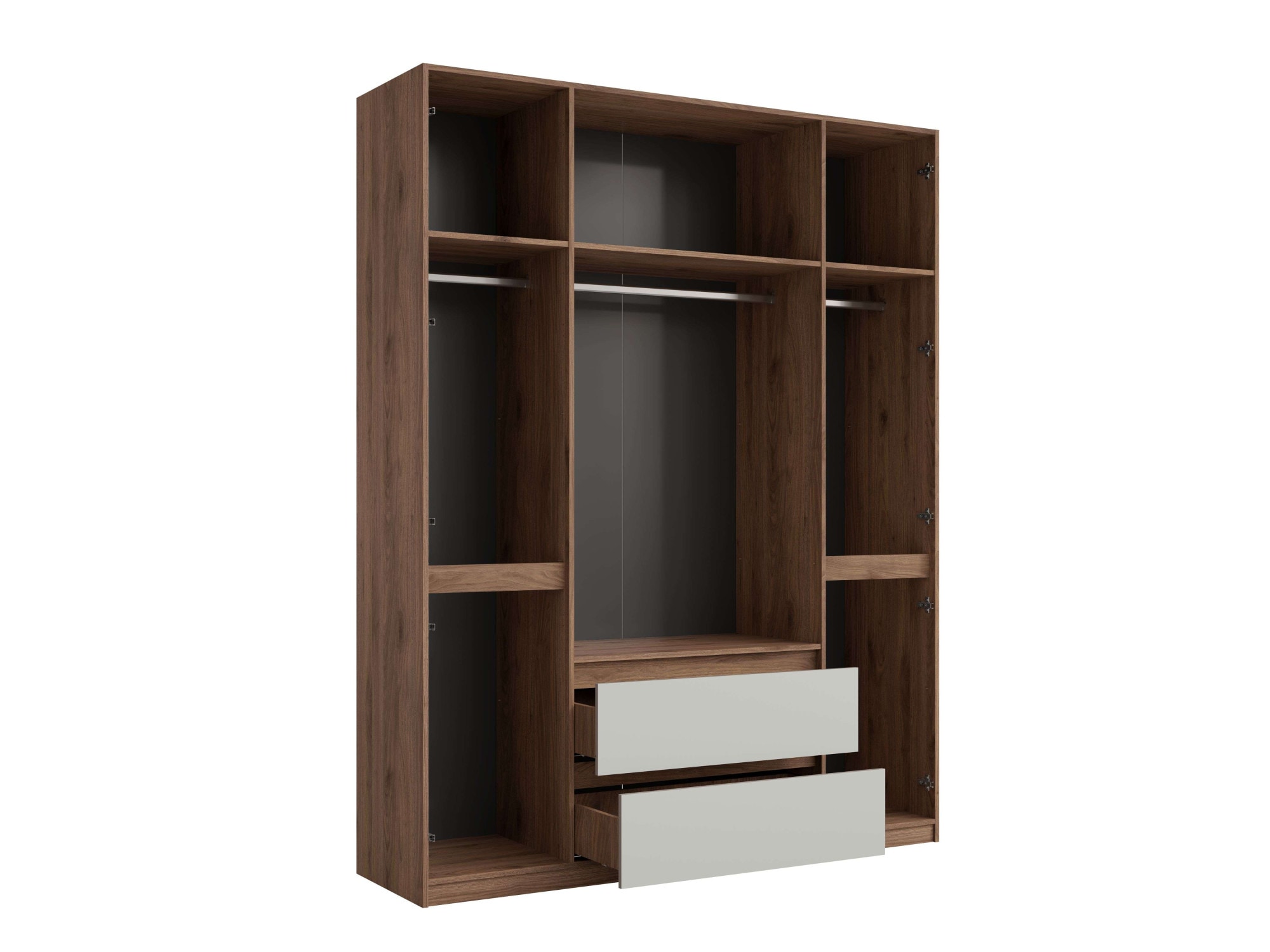 Home affaire Kleiderschrank »GERMO mit 1 Einlegeböde, 2 Schubladen, 1 Kleiderstange, 90/51/230cm«, Garderobe mit 6 Drehtüren, Wäscheschrank mit viel Stauraum