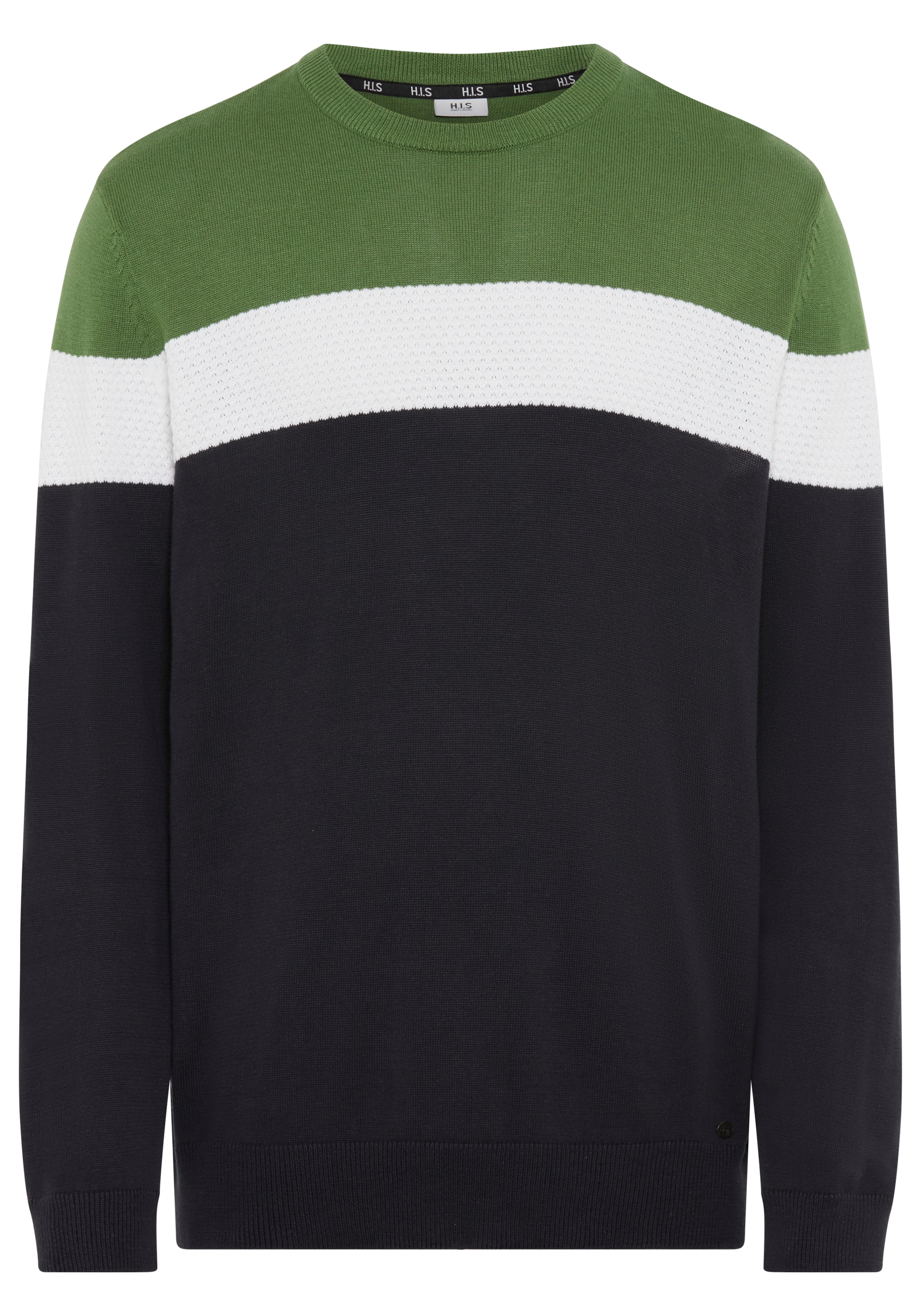 H.I.S Rundhalspullover »neue Farben!«, Colorblocking, in leichter Strickqualität