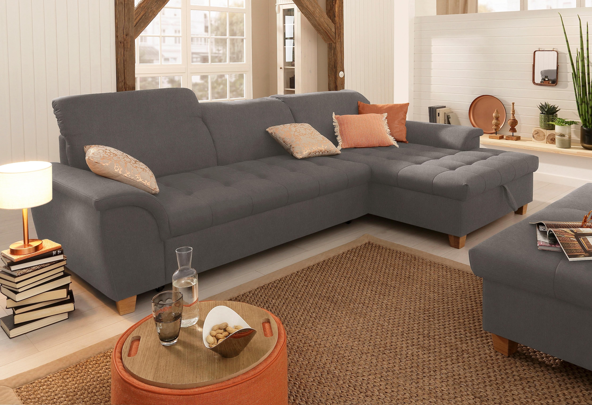 Home affaire Ecksofa "Lyla fester Sitzkomfort, bequeme Armlehnen, Breite 27 günstig online kaufen