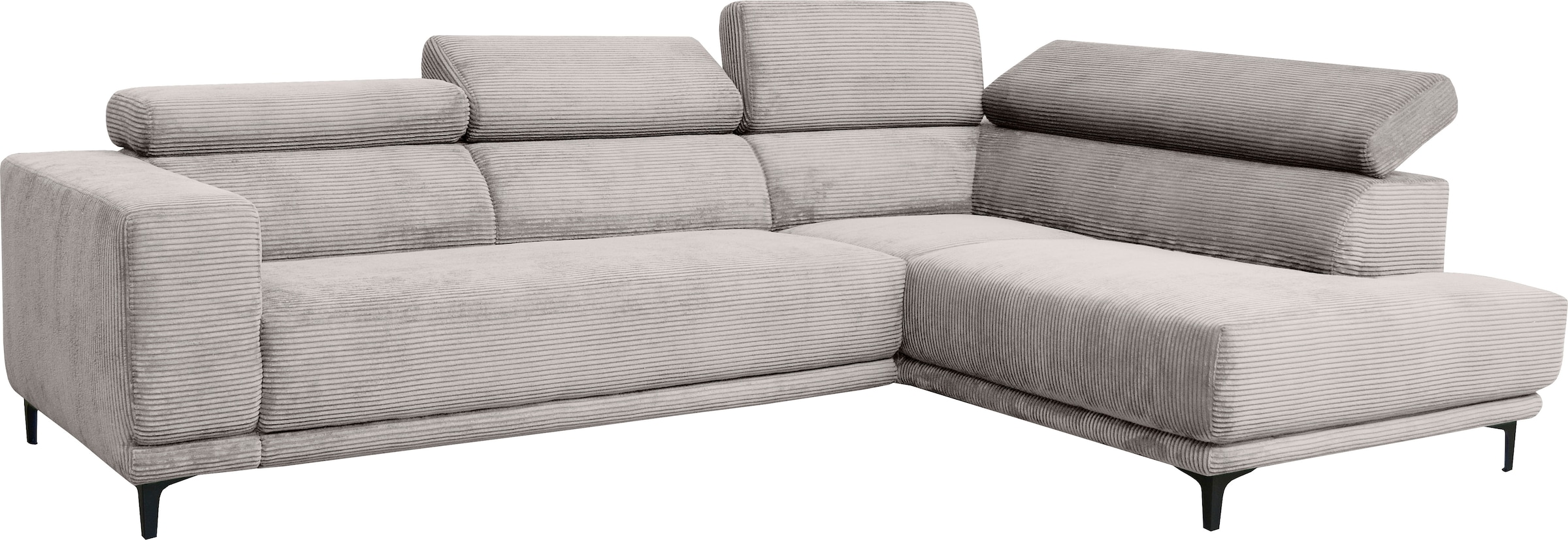 alina Ecksofa »Hikari«, wahlweise mit Sitzvorzug, in modernem Cordstoff, Breite 276 cm