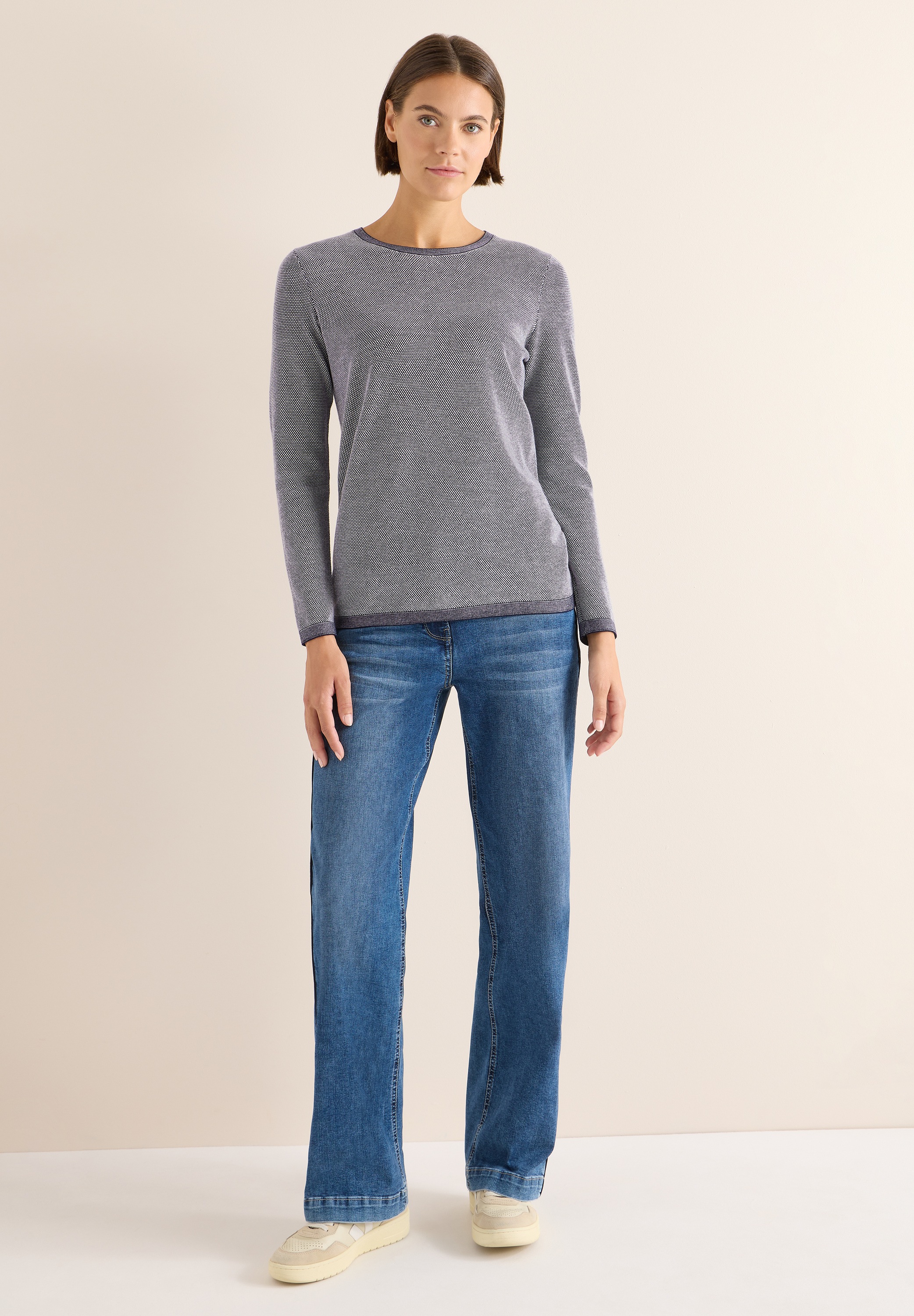 Cecil Strickpullover, mit Materialmix