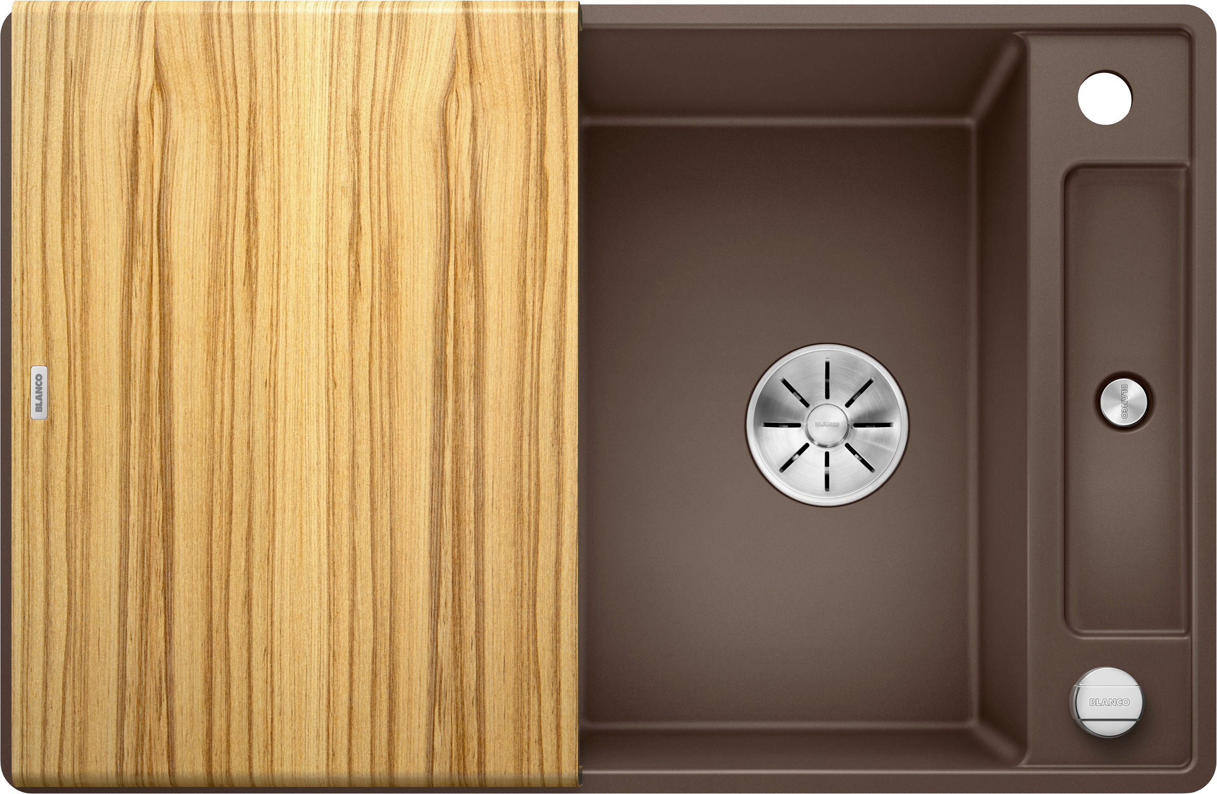 Blanco Granitspüle »AXIA III 45 S-F« 1 Stk. tlg. inklusive gratis Esche-Compound-Brückenschneidebrett