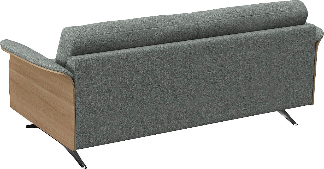 Thumbnail - FLEXLUX 2,5-Sitzer "Glow Sofa, Couch," Premium-Sitz: Kaltschaum & Federkern, Arml. geölte Eiche, Fuß Alu