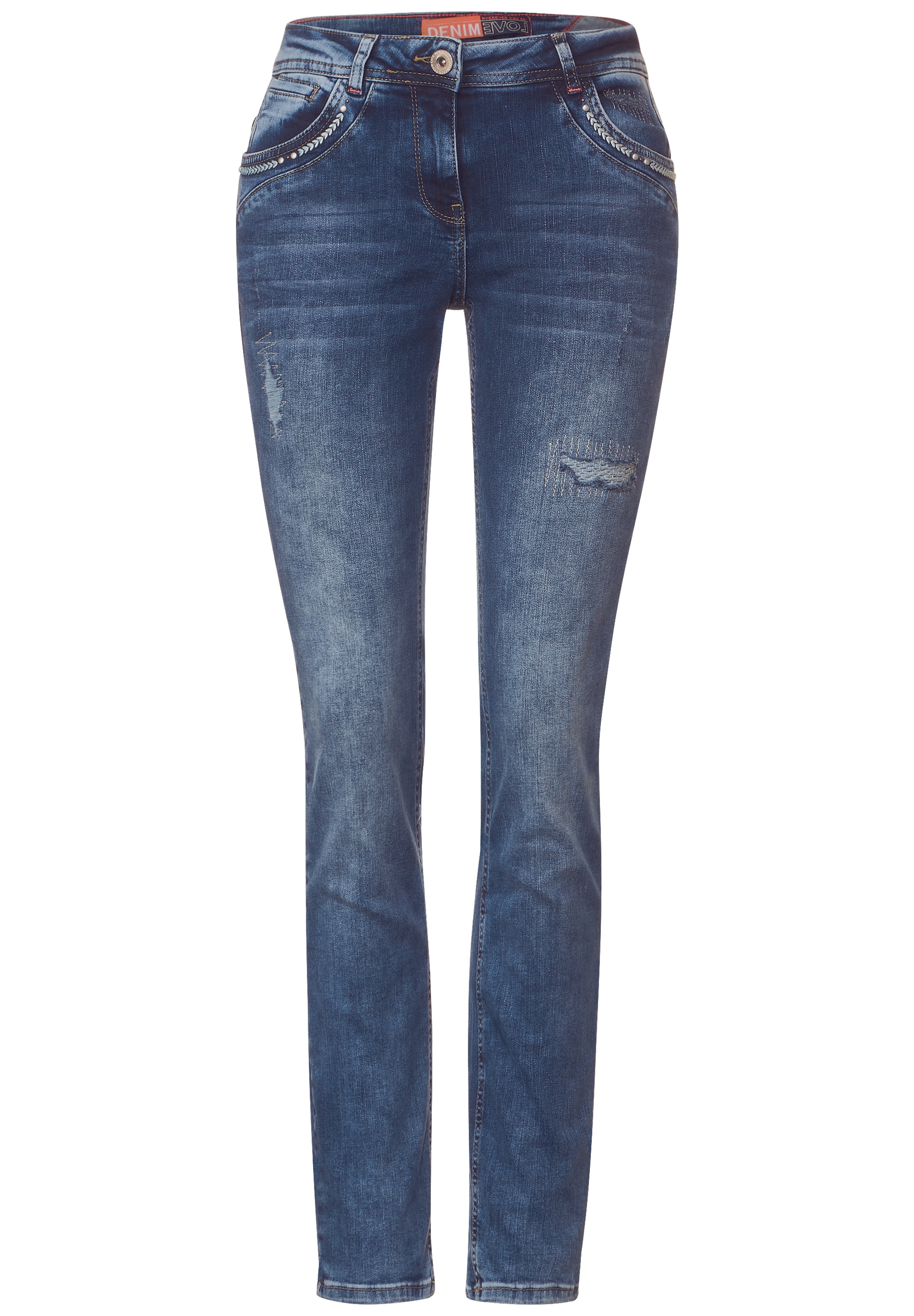 Cecil Comfort-fit-Jeans, mit dekorativen Nieten