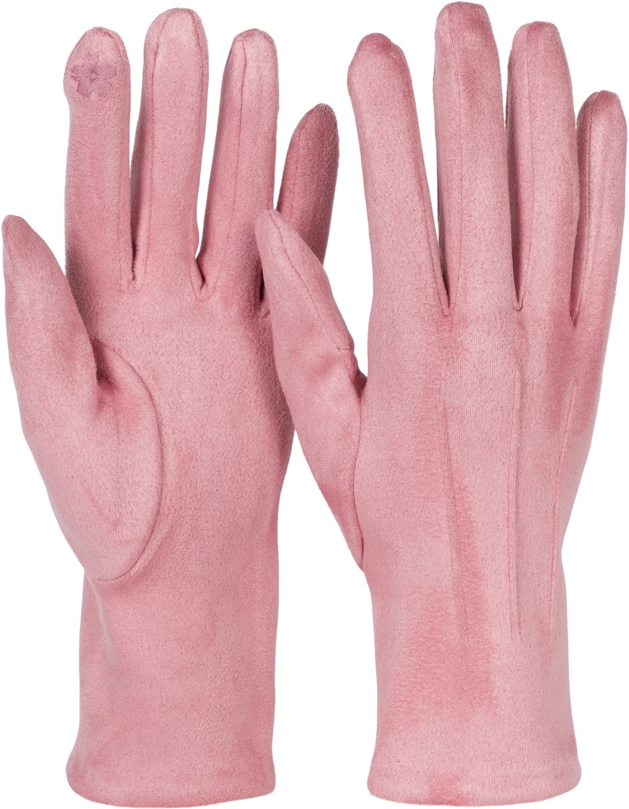 styleBREAKER Fleecehandschuhe "Einfarbige Touchscreen Handschuhe Ziernähte" 1 Stk.