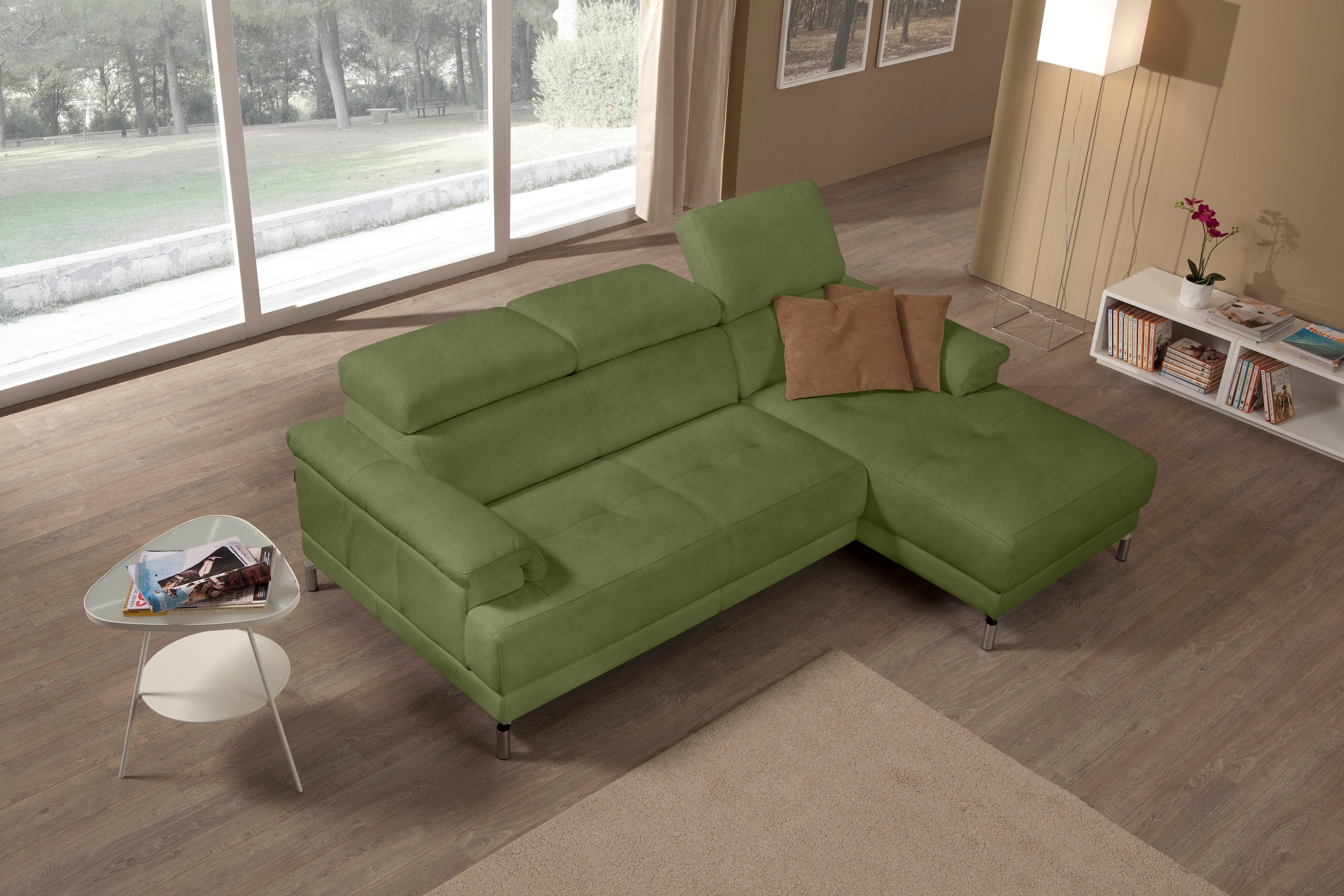 Egoitaliano Ecksofa »Soul, Design und Sitzkomfort auf hohem Niveau, tolle Details, L-Form«, mit Recamiere, inkl. Kopfteilverstellung