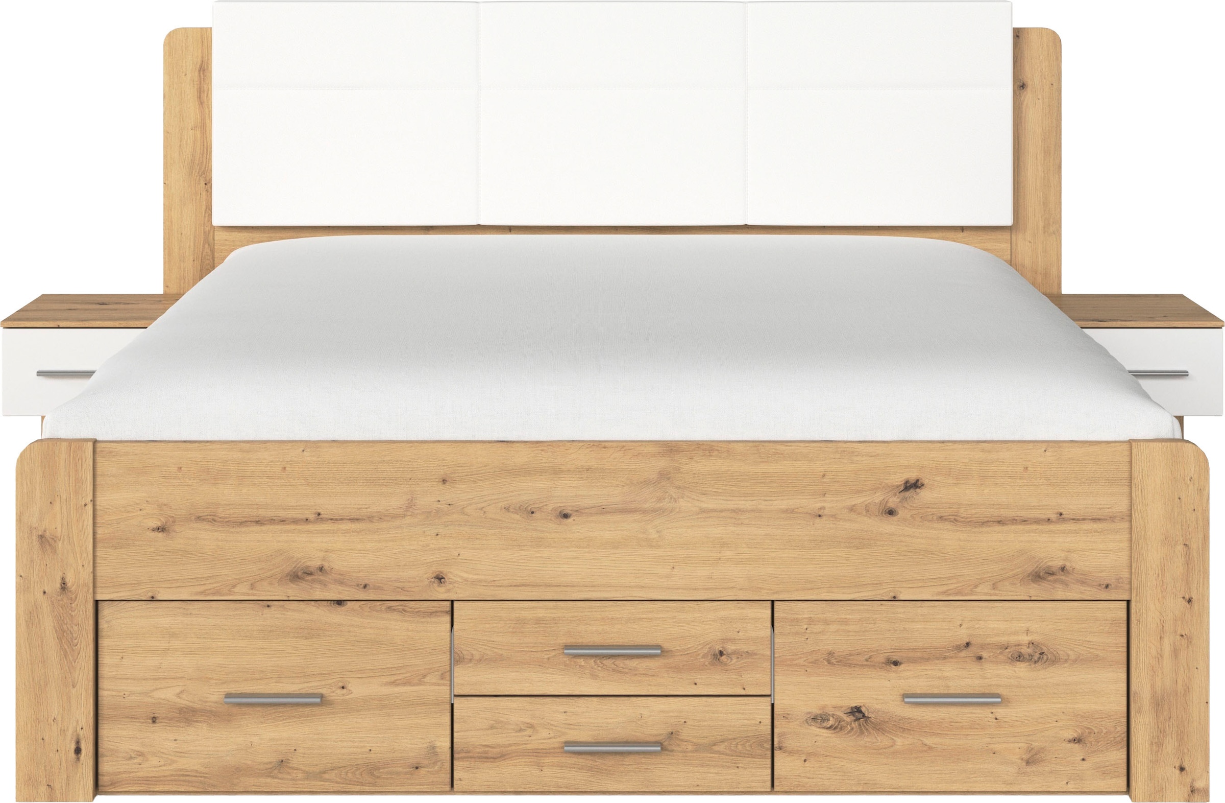 rauch Bettanlage »Doppelbett Komfortbett Funktionsbett Liegefläche 180x200 WEINGARTEN« Set, B/H/T/: 265/118/210 cm, Nachttische mit SOFT-CLOSE-FUNKTION, 3 tlg. tlg. 6 Bettschubladen mit viel Stauraum, 2 Hängenachttische MADE IN GERMANY