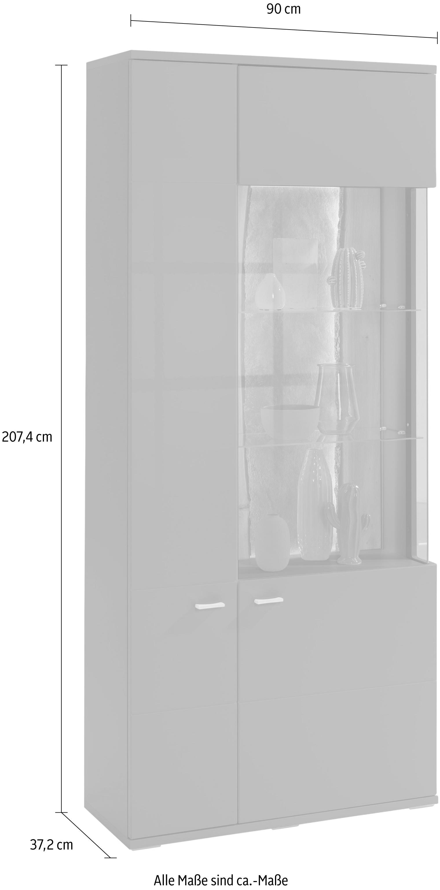 set one by Musterring Stauraumvitrine »TACOMA«, Typ 05/06, Höhe 207, 4 cm,  mit getönter Glastür | BAUR