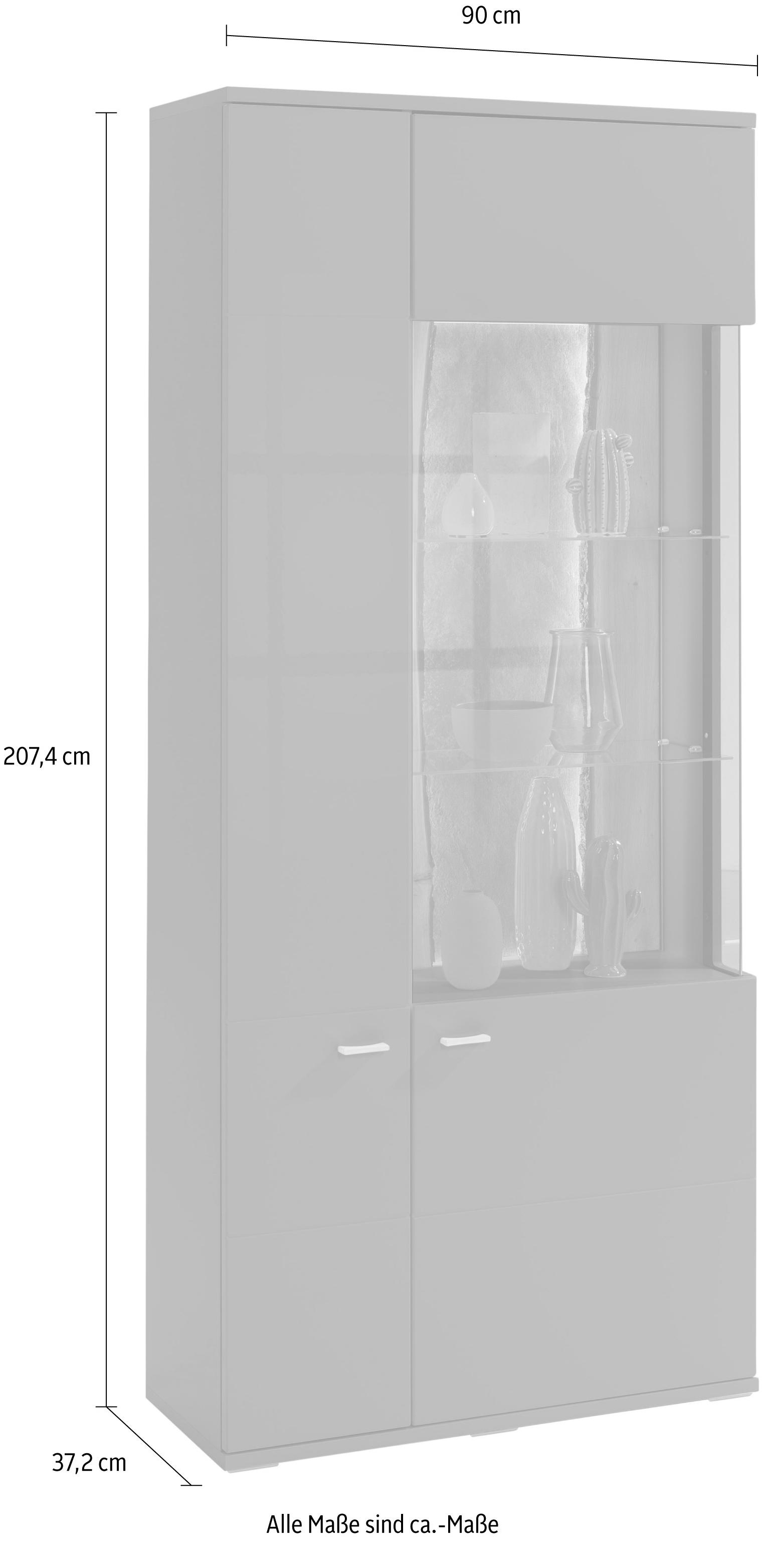 | Höhe mit 4 by Glastür Musterring getönter Typ BAUR set 207, »TACOMA«, cm, one 05/06, Stauraumvitrine