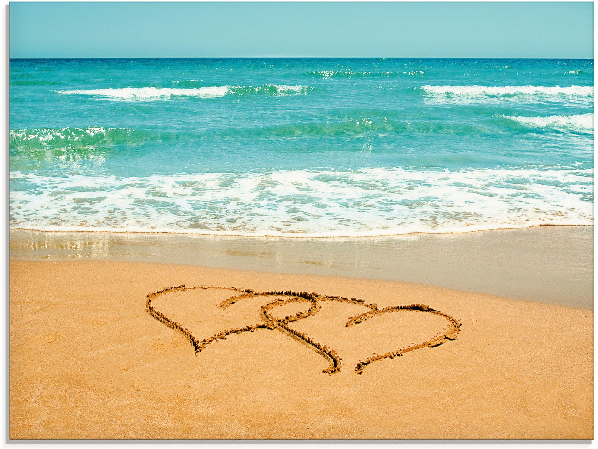 Artland Glasbild "Herzen im Sand" Strand 1 Stk. tlg. in verschiedenen Größe günstig online kaufen