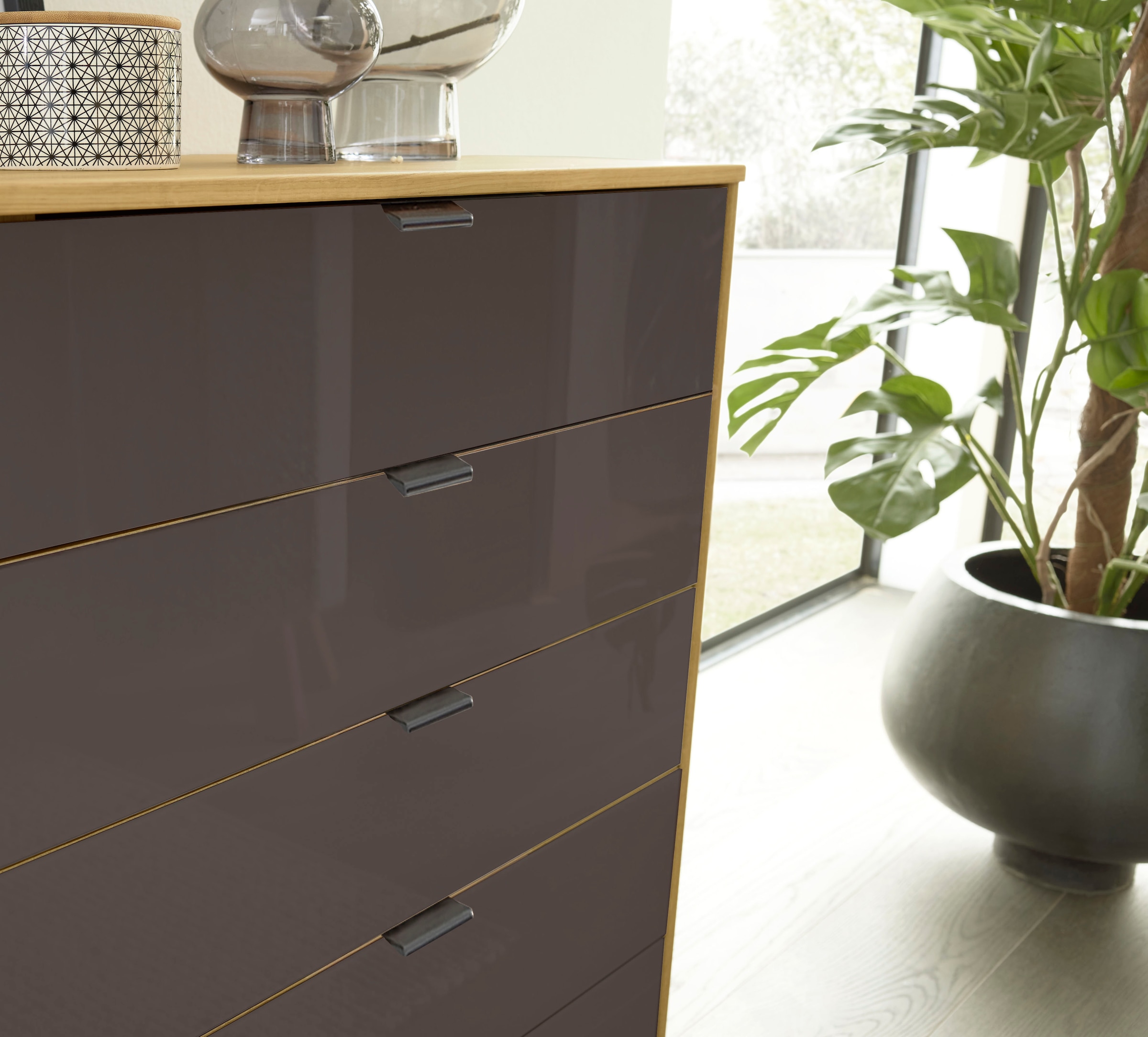WIEMANN Kombikommode »Cardiff Sideboard, Wäscheschrank, teilmassiv Erle, mit Schubladen«, (Kommode 120x86x43 cm, braun, mit Dämpfung, MADE IN GERMANY), verschiedenen Ausführungen, inklusive Einlegeboden