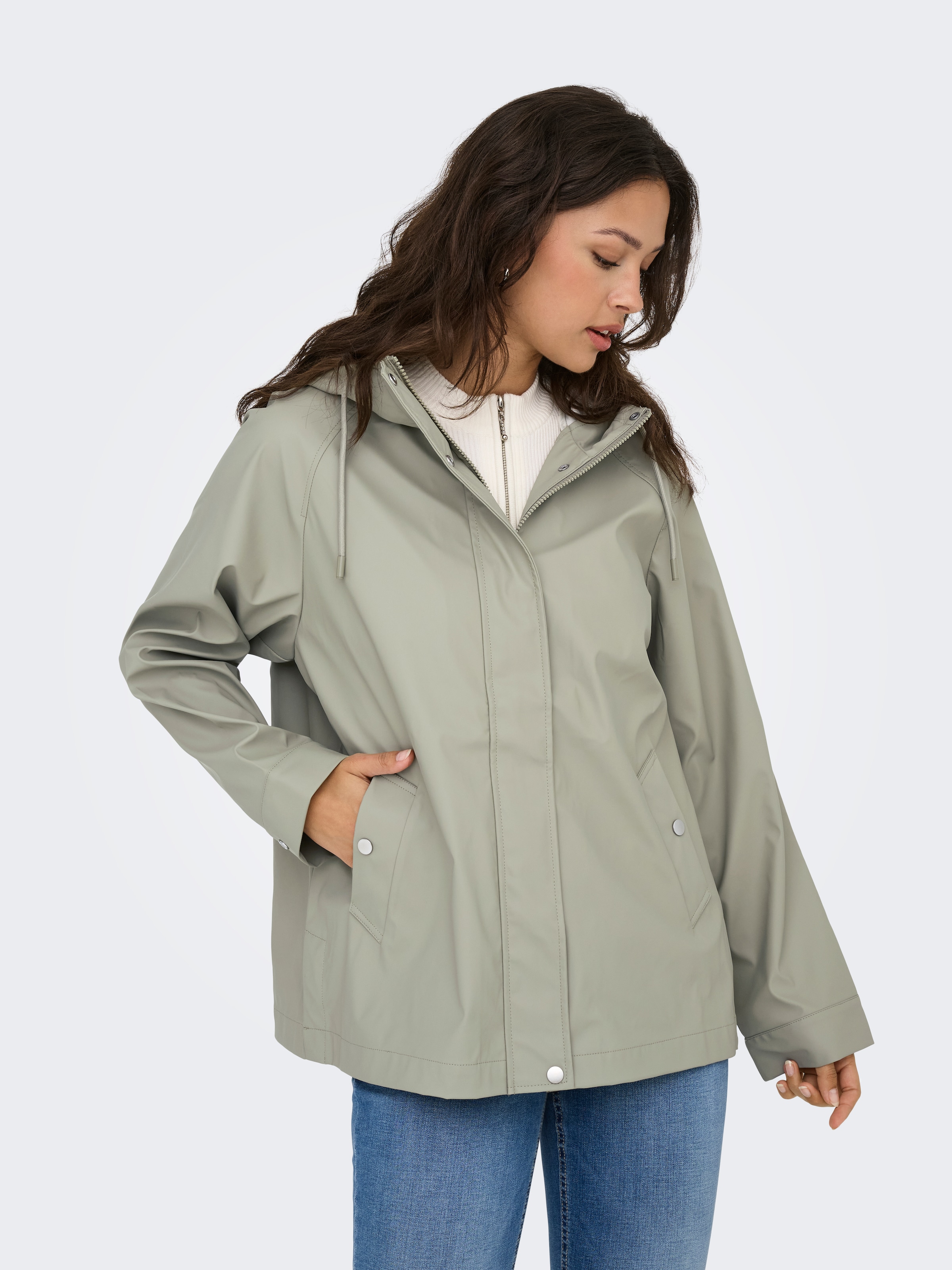 ONLY Allwetterjacke "ONLELISA SHORT RAINCOAT OTW", mit Kapuze günstig online kaufen