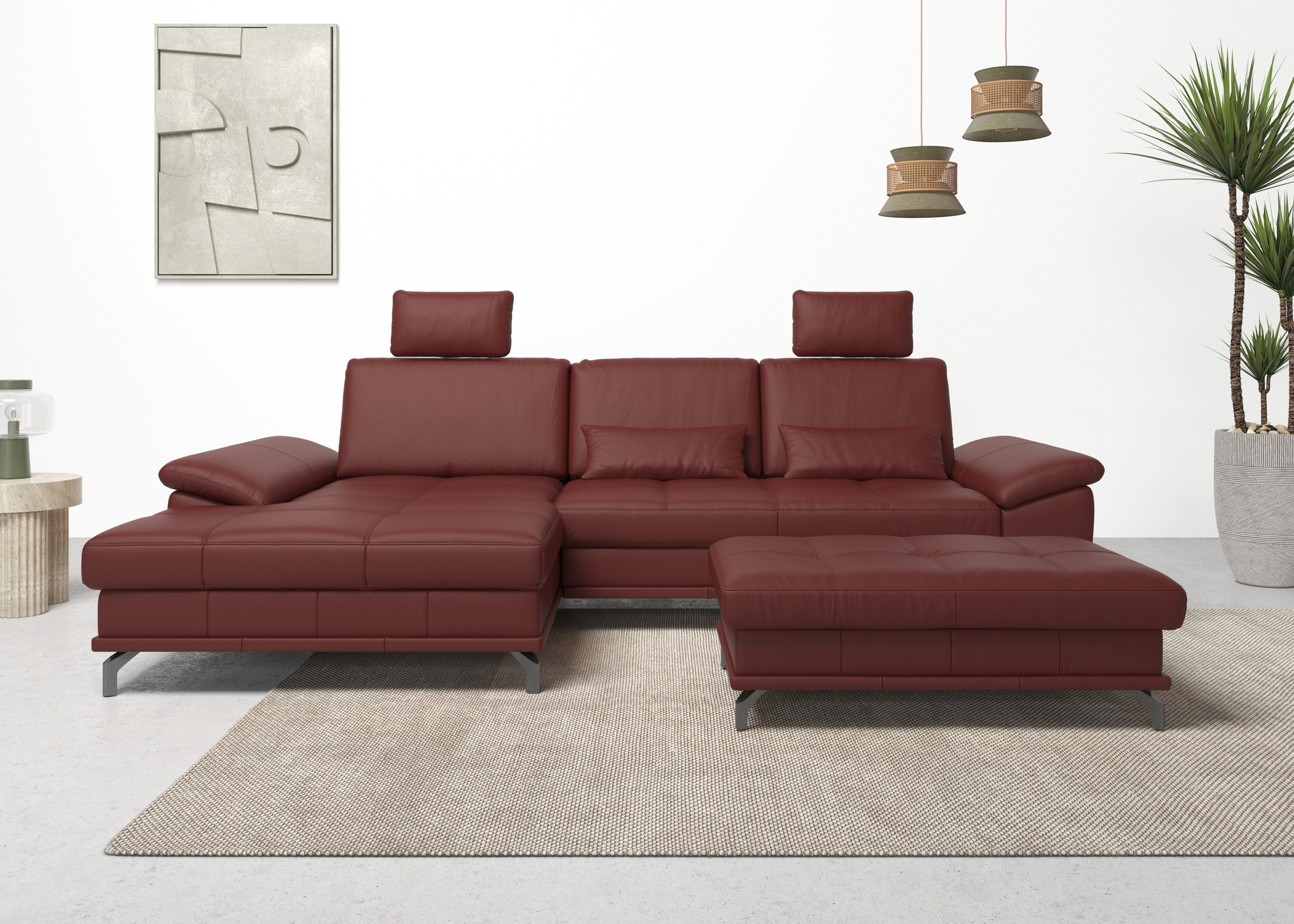 PLACES OF STYLE Ecksofa "Costello L-Form, B: 301 cm mit Sitztiefen-, Armtei günstig online kaufen