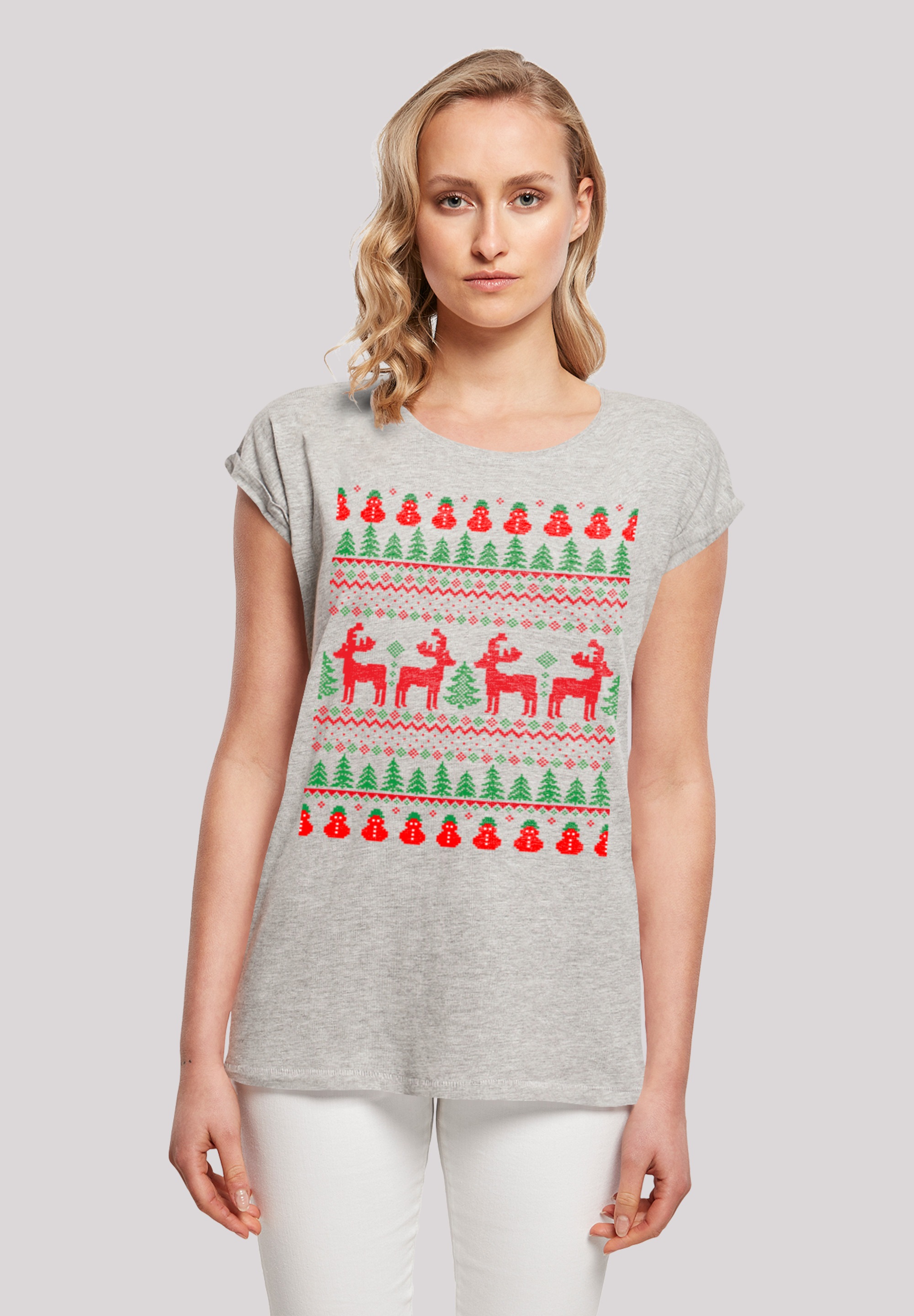 F4NT4STIC T-Shirt "Christmas Reindeers Weihnachten Muster", Print günstig online kaufen