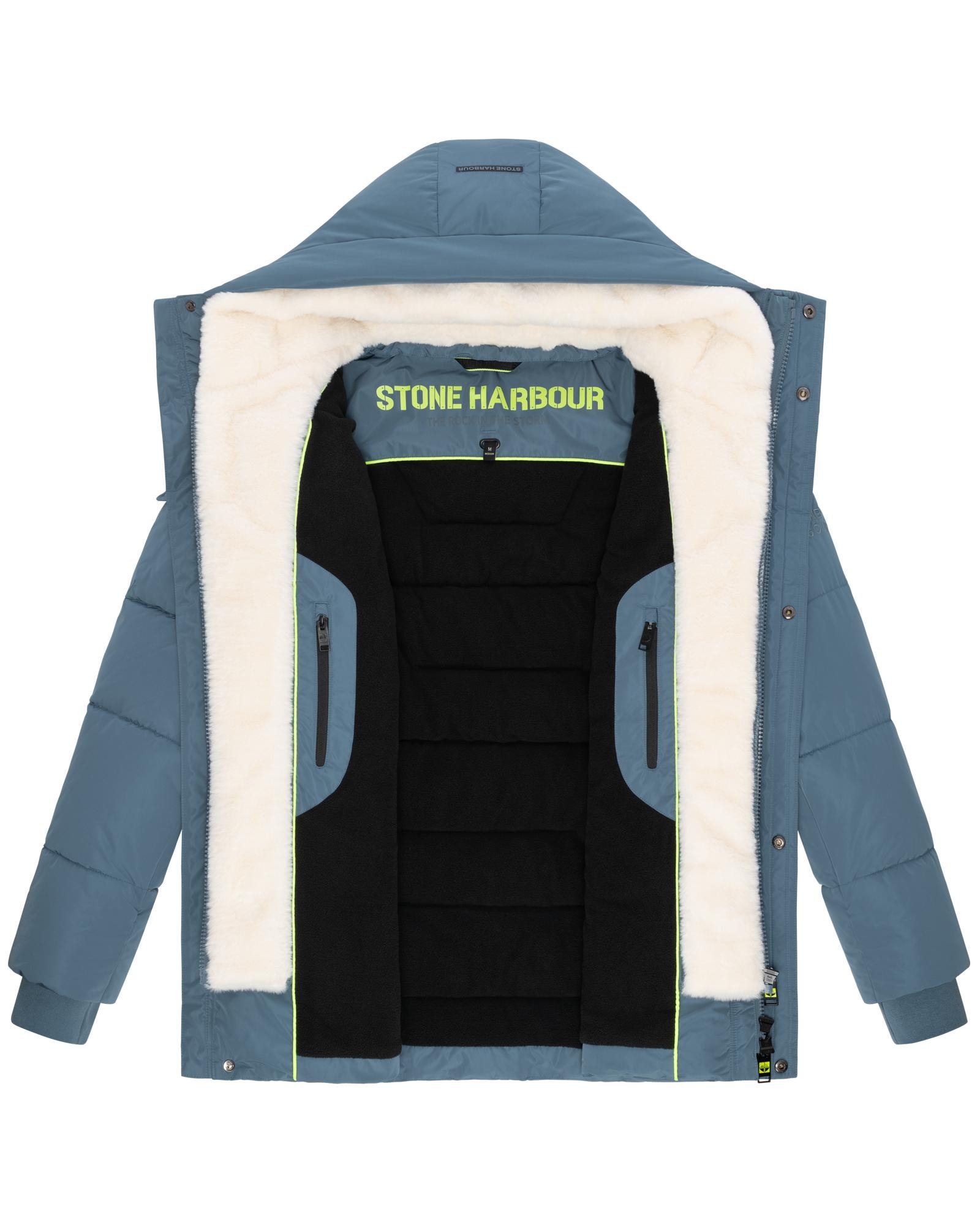 Stone Harbour Winterjacke »Lauroo XX«, mit Kapuze, urbane Herren Steppjacke mit kuscheligem Teddyfleece