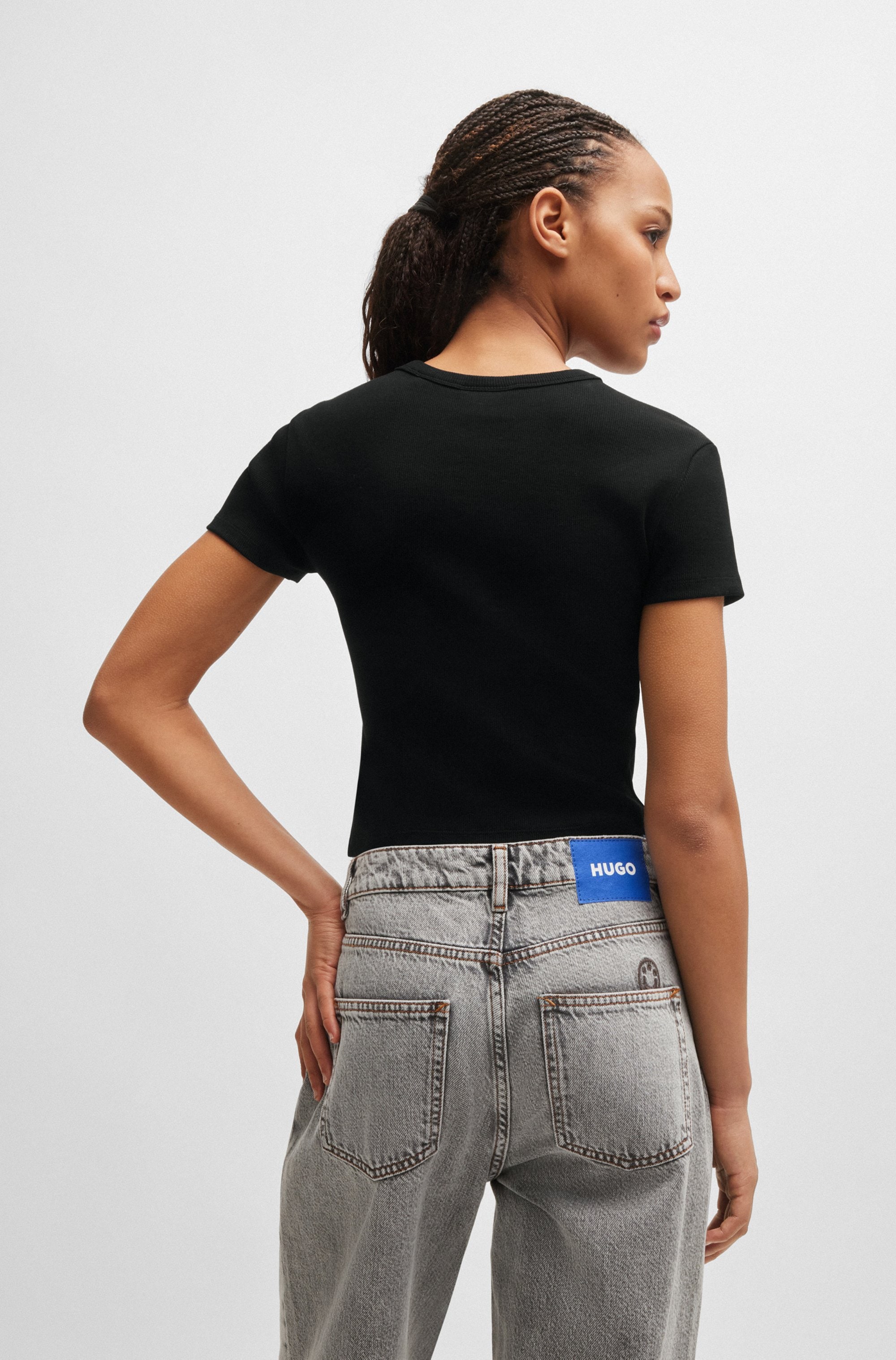 HUGO Blue T-Shirt »Baby Tee_B«, in verkürzter Länge