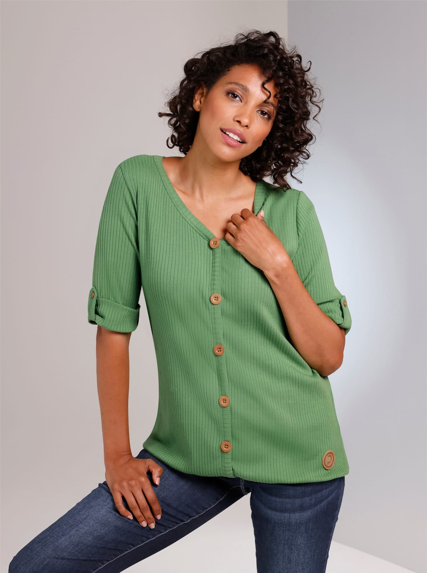 CREATION L PREMIUM Kurzarmshirt "Lyocell-Baumwoll-Shirt" 1 Stk. tlg. günstig online kaufen
