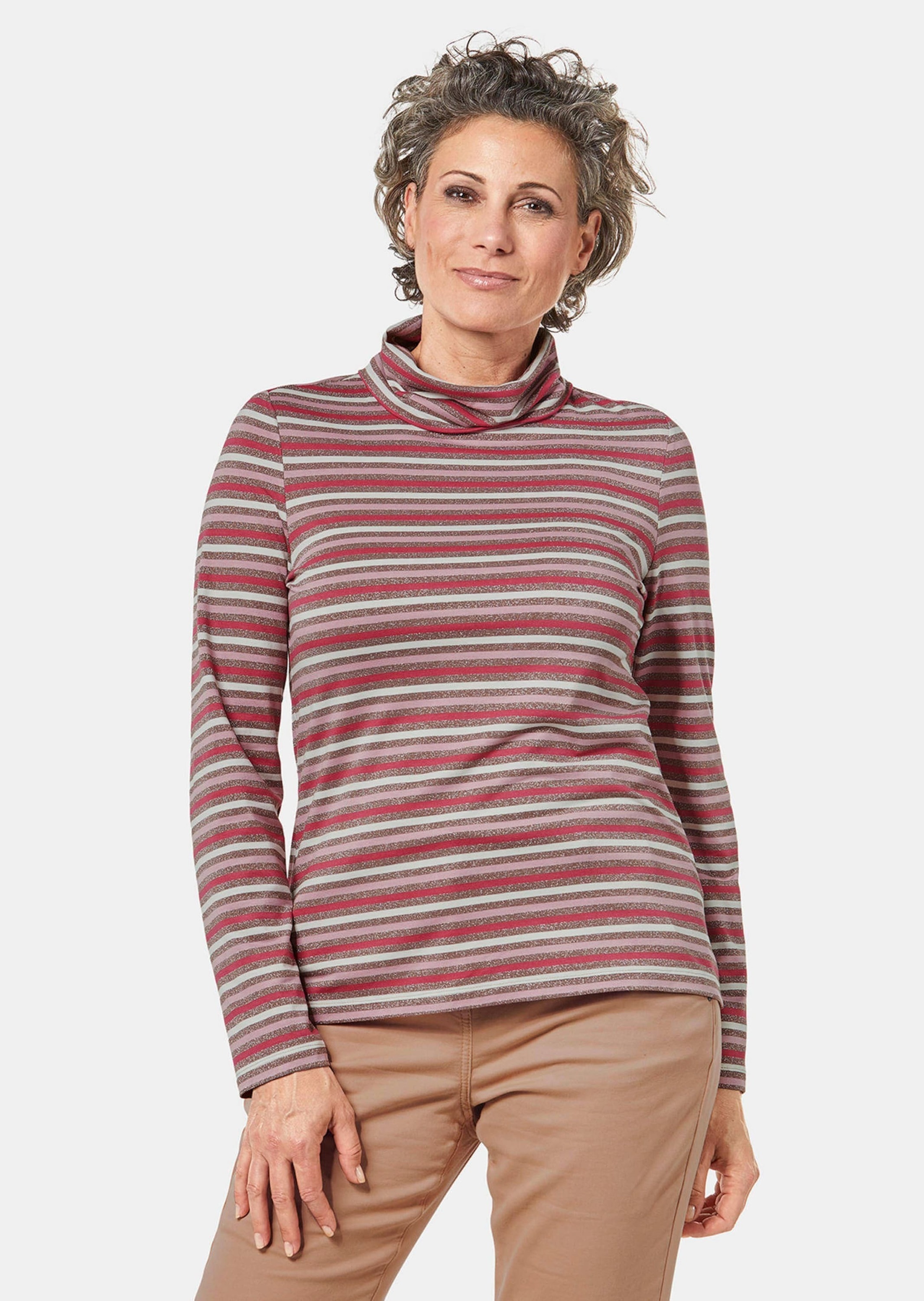 GOLDNER Longpullover "Kratzfreies Ringelshirt mit soften Glanzgarnen" günstig online kaufen