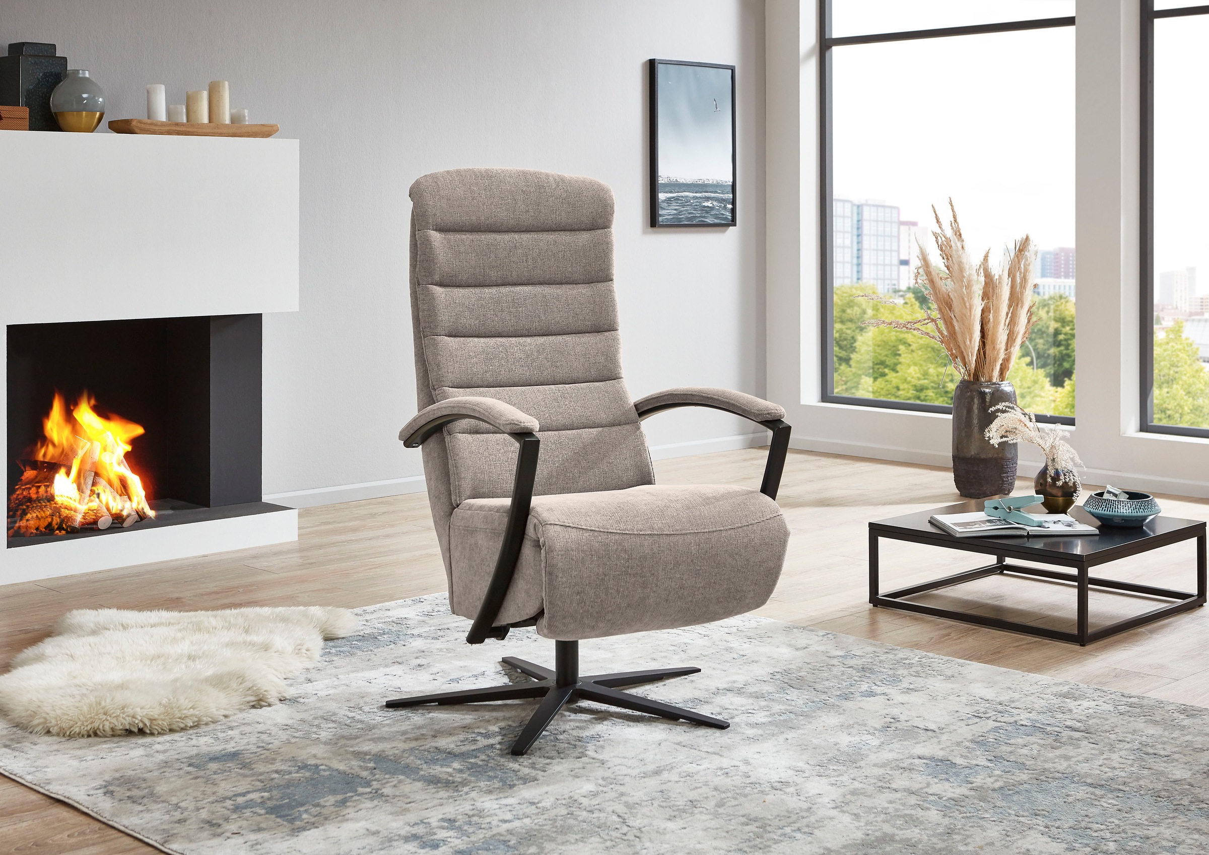 Die PlanBar Relaxsessel »Relaxsessel mit Metallsternfuß, Relaxfunktion und Kopfteilverstellung« 1 Stk. tlg.