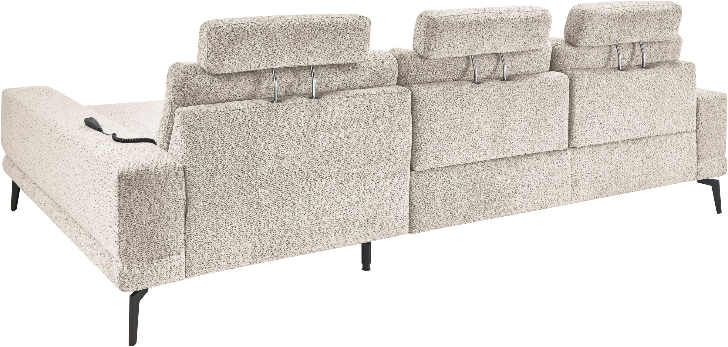set one by Musterring Ecksofa »SO 3600, inkl motor. Sitztiefenverstellung, Kopfstützen, Nierenkissen«, Sitzhöhe 42 cm, Kaltschaum, Breite 293 x Tiefe 180 cm, Kama sand