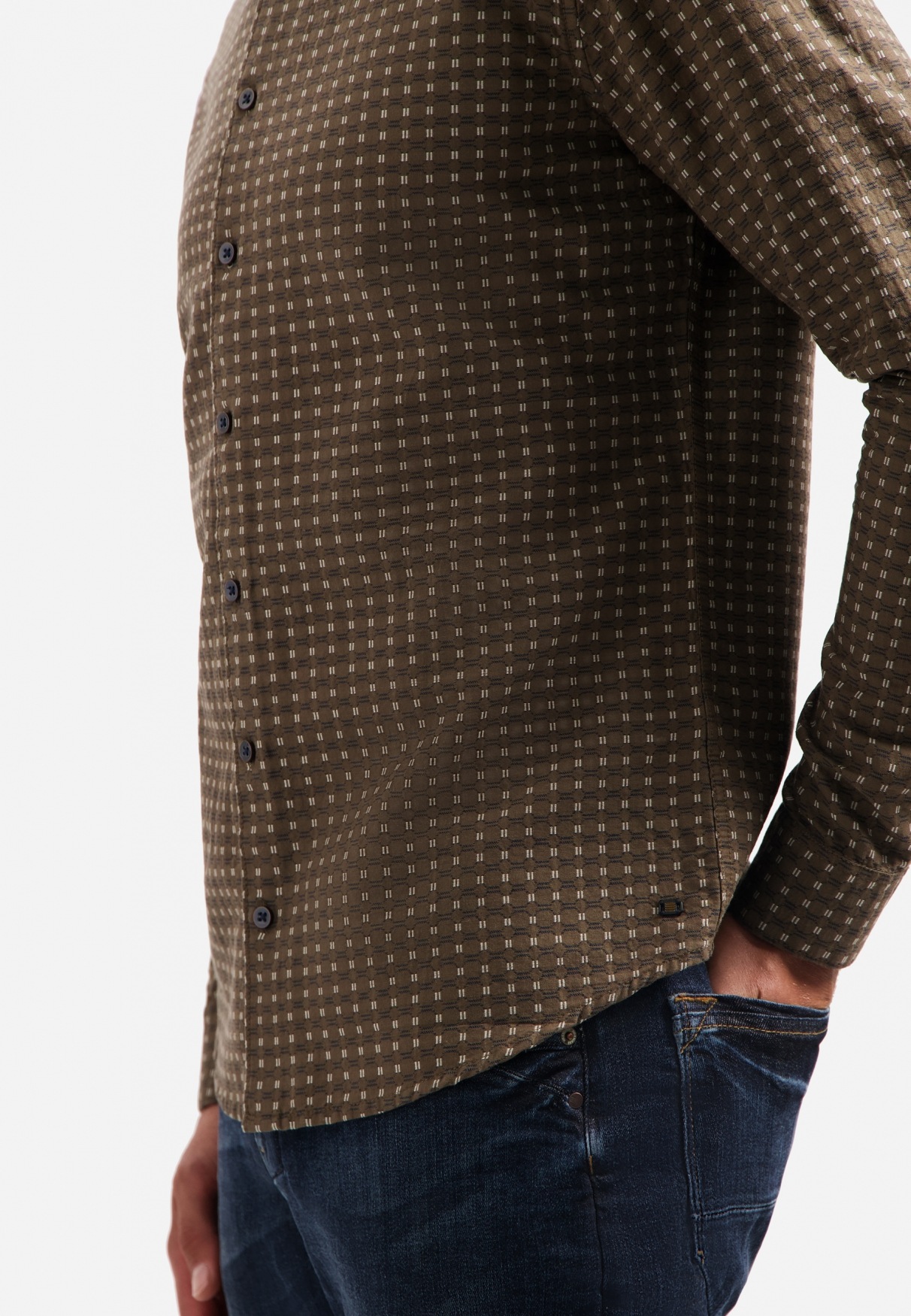 NO EXCESS Langarmhemd »No Excess Gewebtes Jacquard-Hemd Shirt Mini Jacquard«
