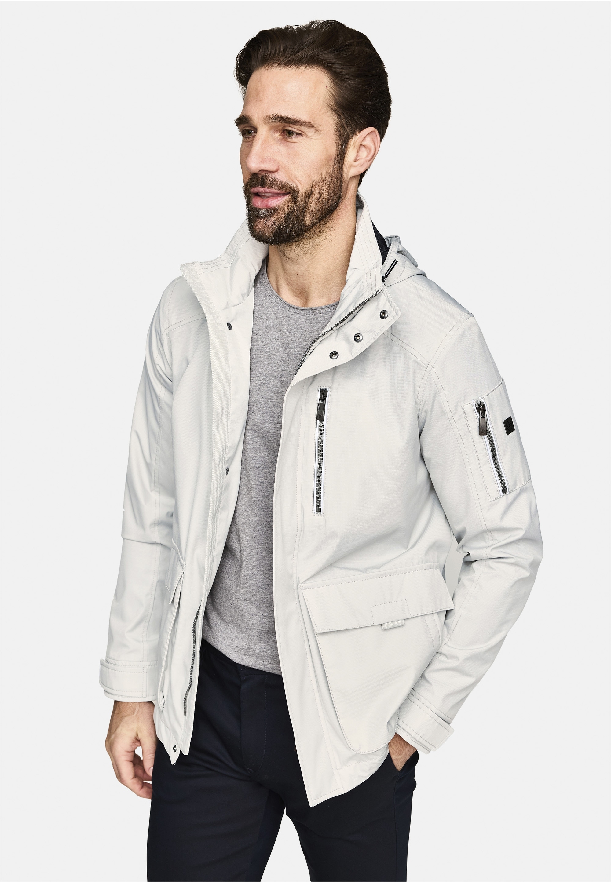 CABANO Herren Outdoorjacke "Weatherproof Jacke", weiß, Gr. 54, unifarben, 100% Polyester, Jacken, mit reflektierenden Elementen