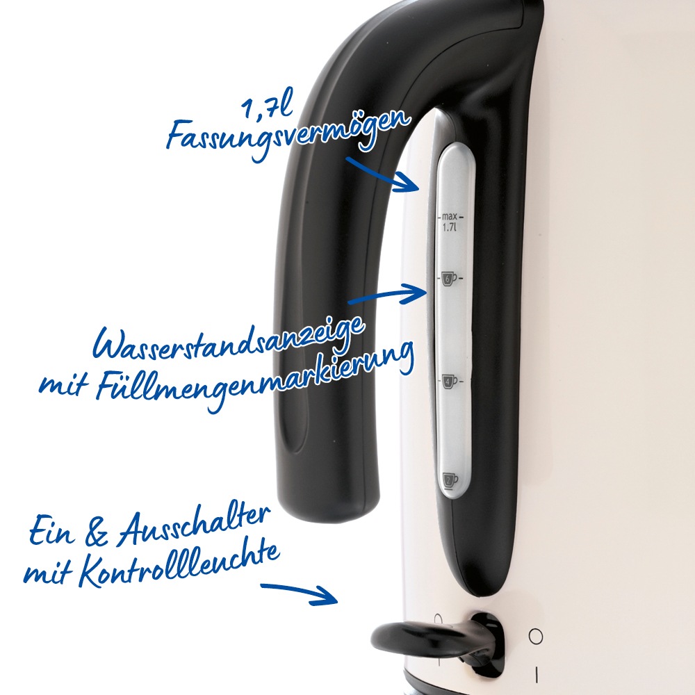 RUSSELL HOBBS Wasserkocher »Colours Plus+ Jasmine 28510-70« 1,7 l 2400 W Edelstahl, Schnellkochfunktion, Perfect-pour-Ausgustülle, Kalkfilter
