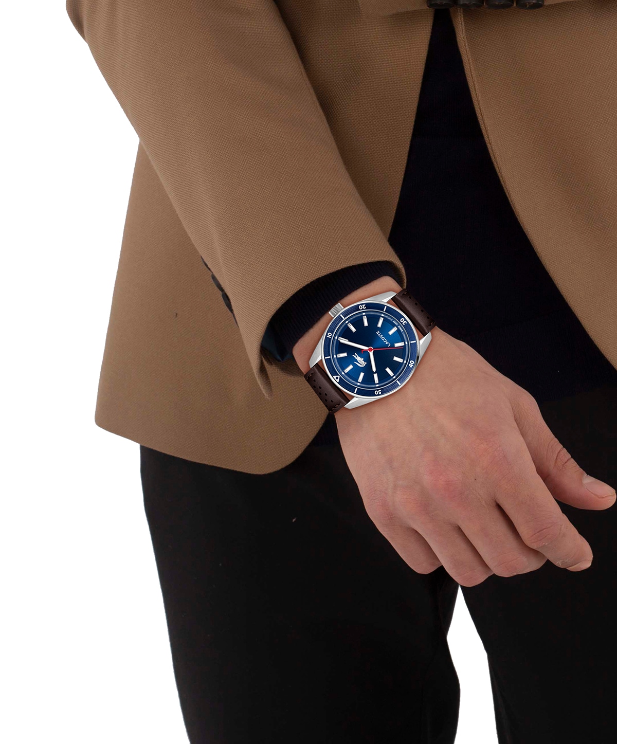 Lacoste Quarzuhr »BOSTON« Armbanduhr, Herrenuhr, Lederarmband, analog