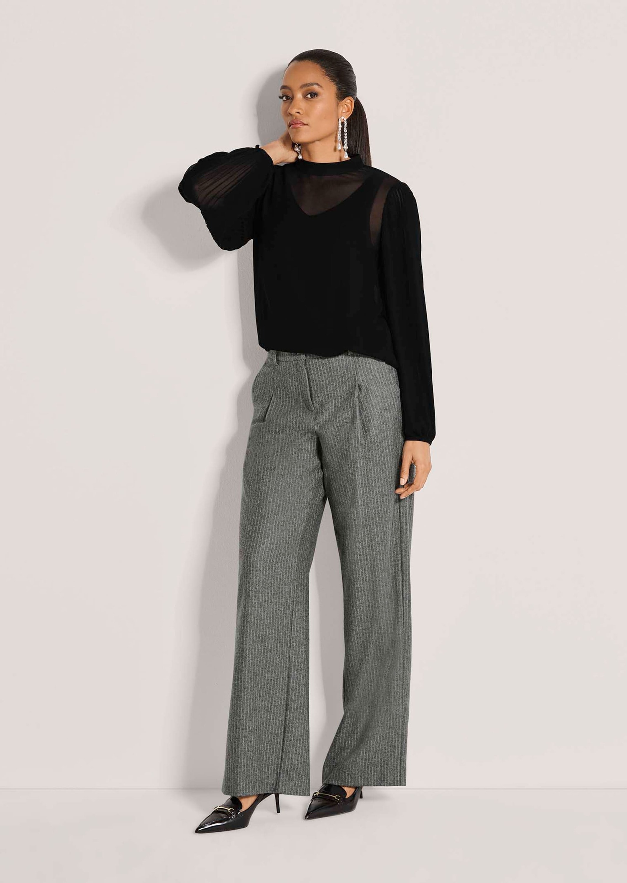 MADELEINE Langarmbluse »Bluse Chiffonbluse mit Ballonärmeln«