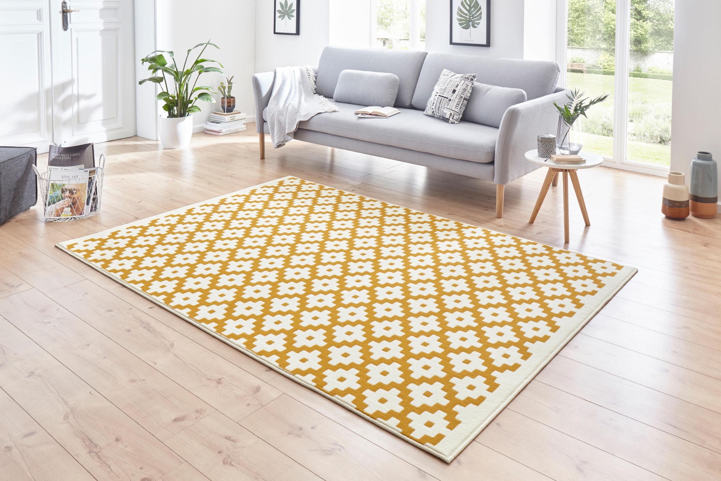 HANSE Home Teppich »Lattice«, rechteckig, 9 mm Höhe, Kurzflor, Modernes Design mit geometrischem Muster, Gekettelt,Robust
