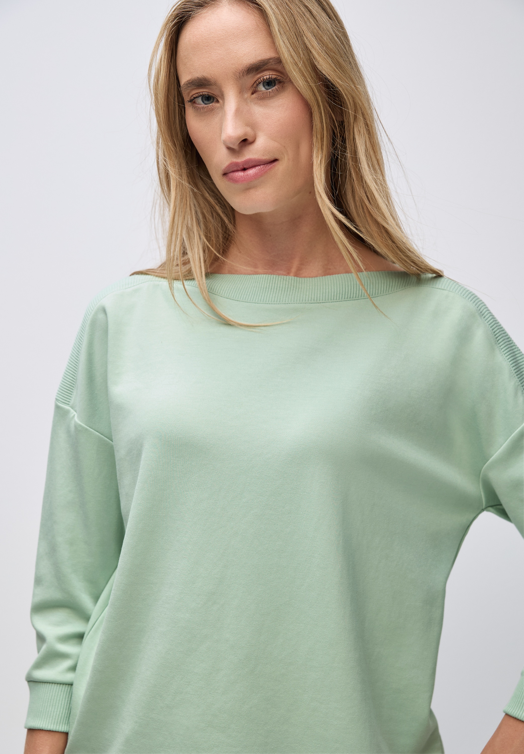 STREET ONE 3/4-Arm-Shirt, Strick-Shirt mit U-Boot-Ausschnitt