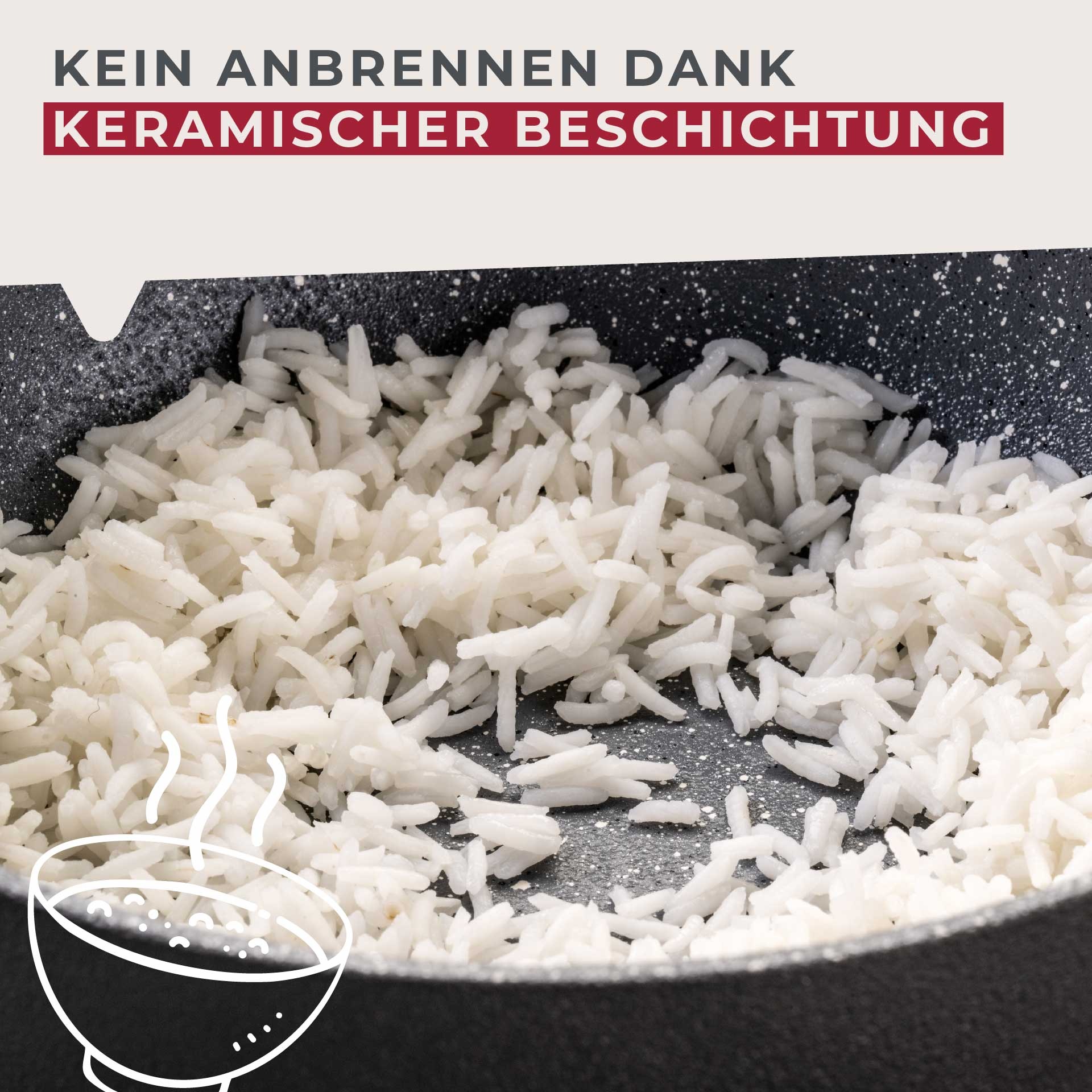 FACKELMANN Wok »Cosmo«, Aluminium, (Set, 2 tlg.), Wokpfannen-Set Cosmo Ø 20 cm & Ø 28 cm – mit Ceramic-Beschichtung